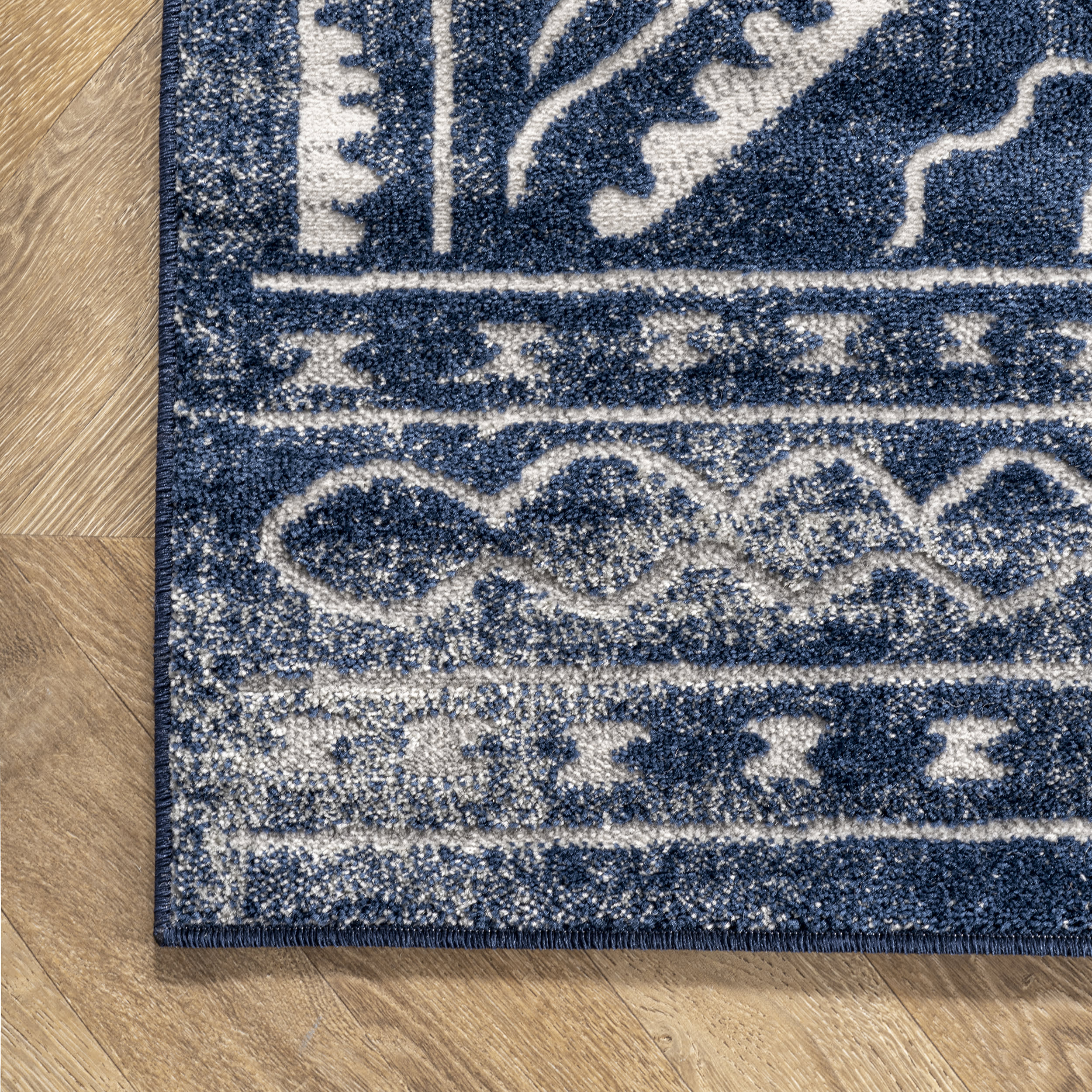 Bordered Trellis Rug | Blue - Image 3