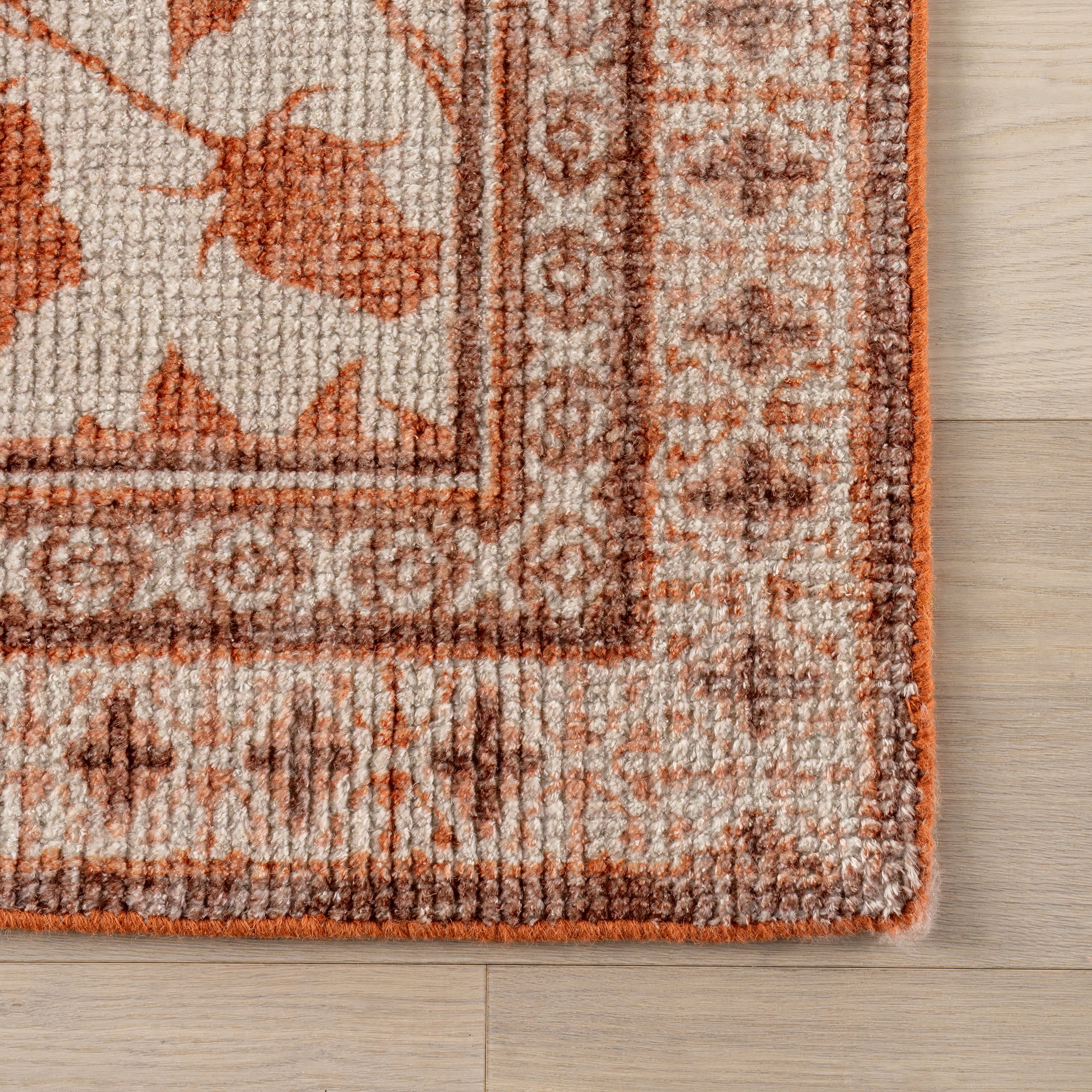 Botanica Hand Tufted Botanical Wool-Blend Rug | Orange - Image 4