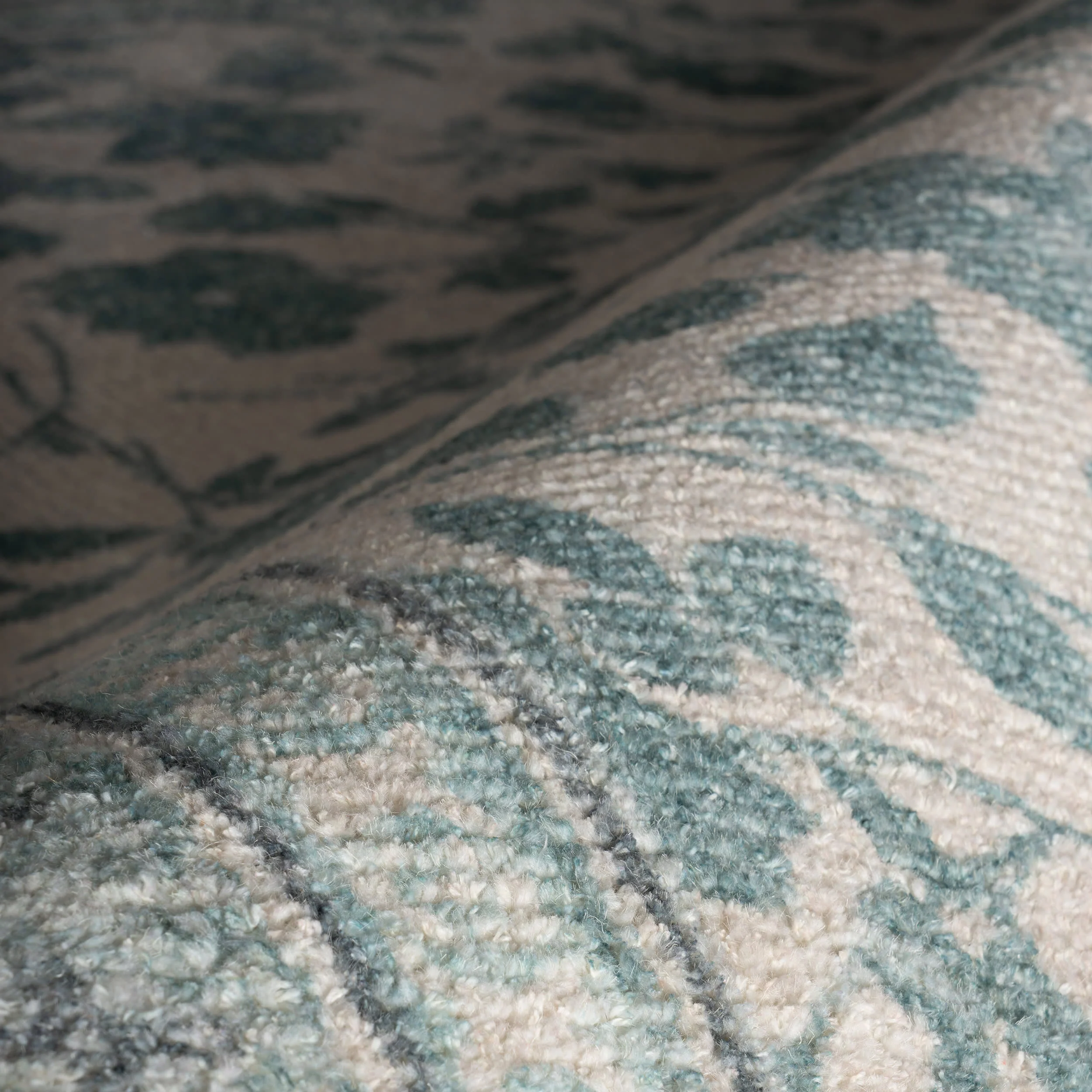 Botanica Hand Tufted Botanical Wool-Blend Rug | Teal - Image 3