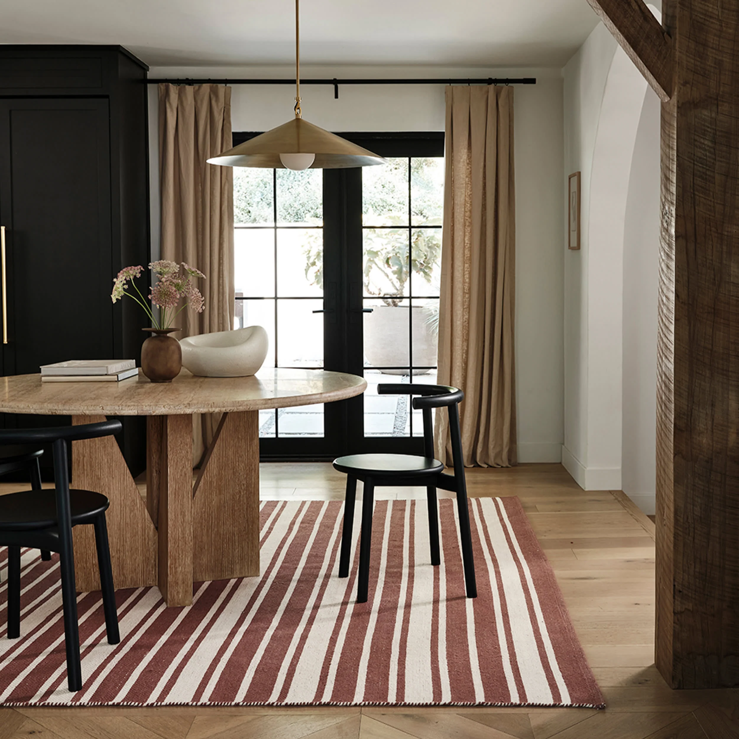 Bowery Striped Wool Rug | Brick - Image 2
