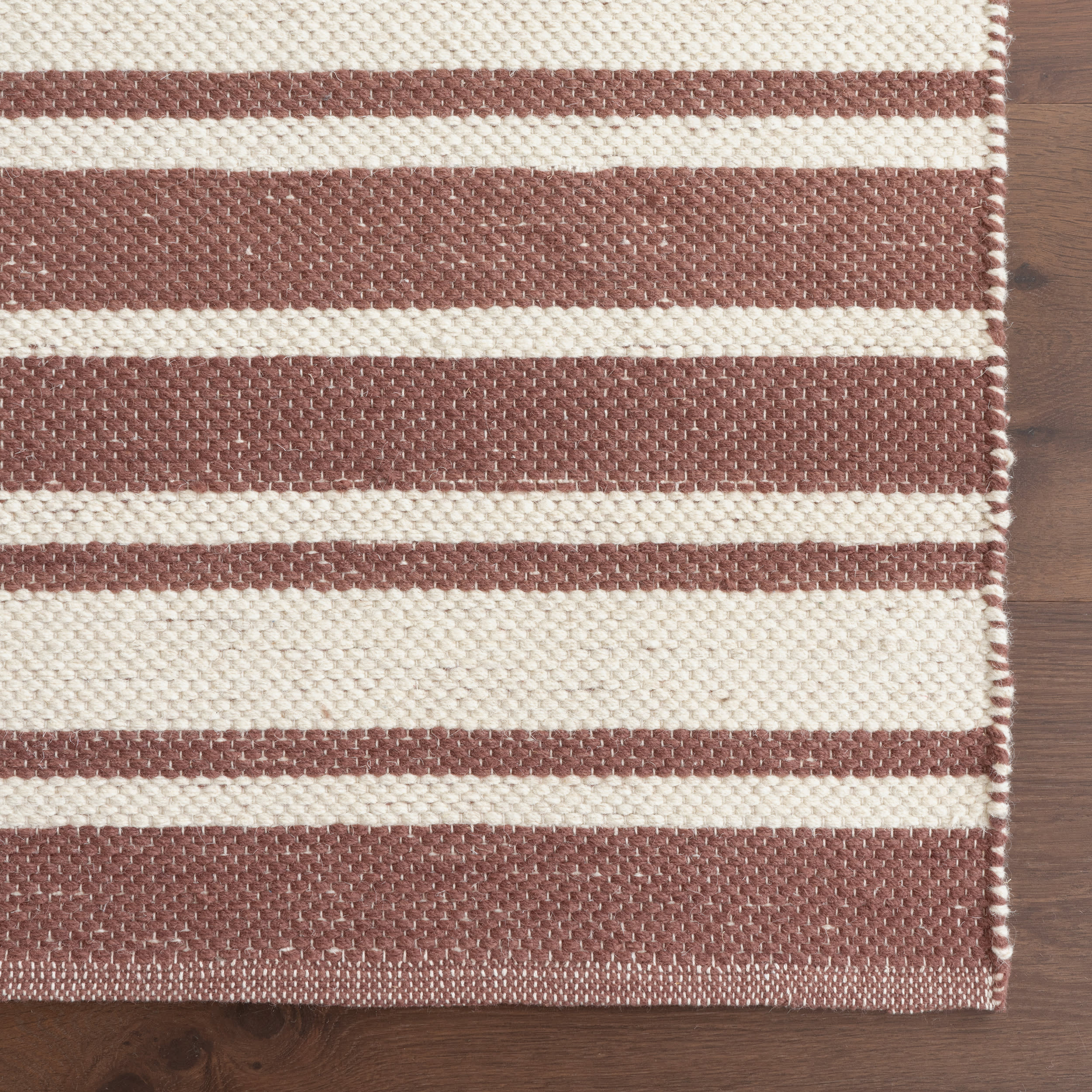 Bowery Striped Wool Rug | Brick - Image 4