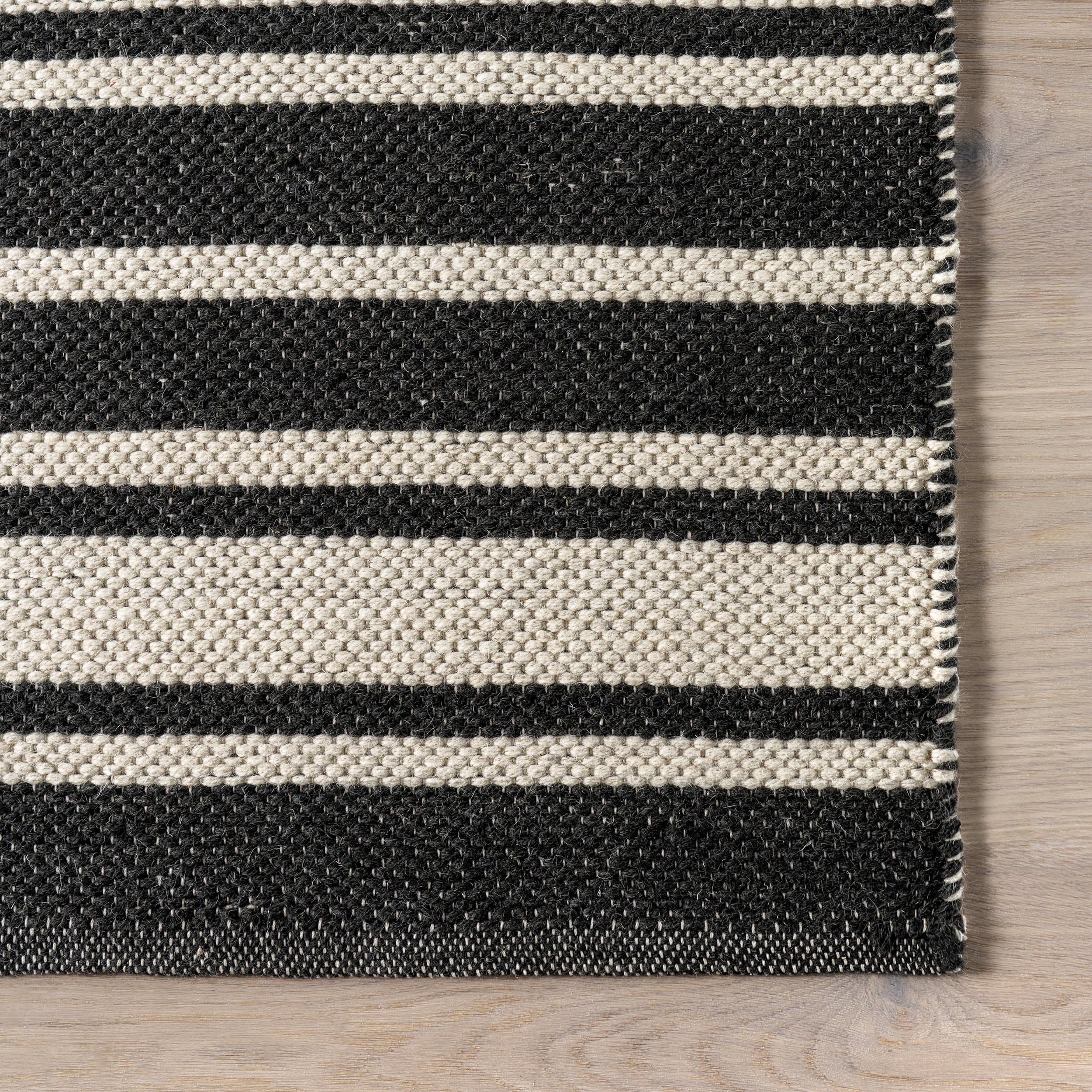 Bowery Striped Wool Rug | Charcoal - Image 4
