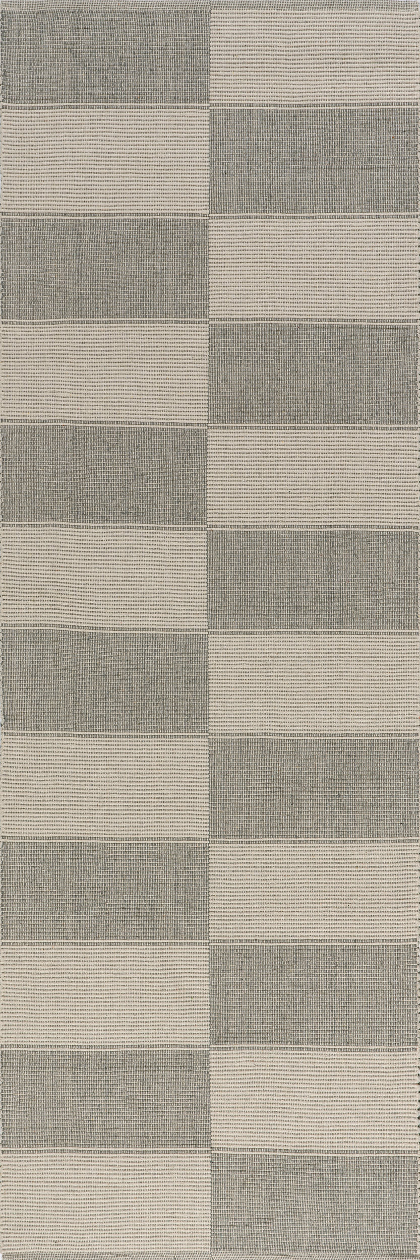 Boxelder Checked Cotton Rug | Grey
