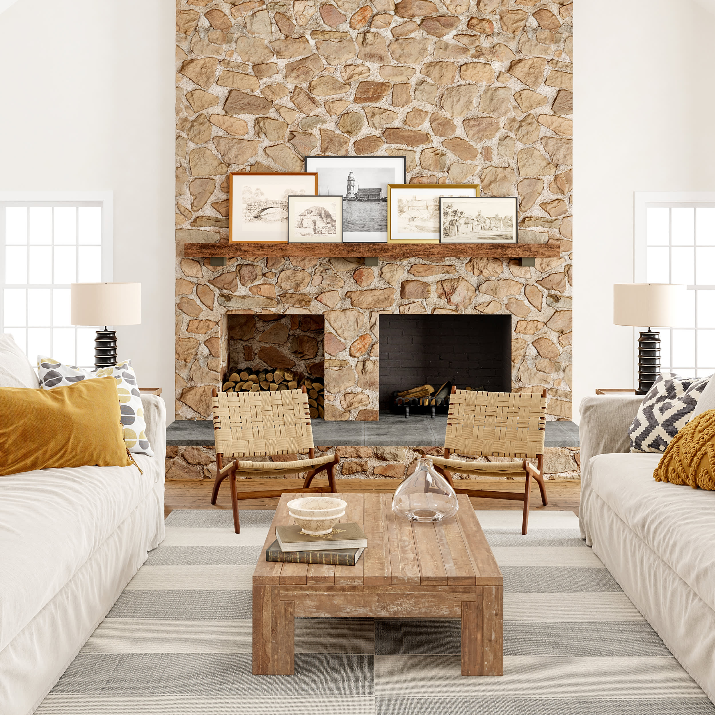 Boxelder Checked Cotton Rug | Grey - Image 2