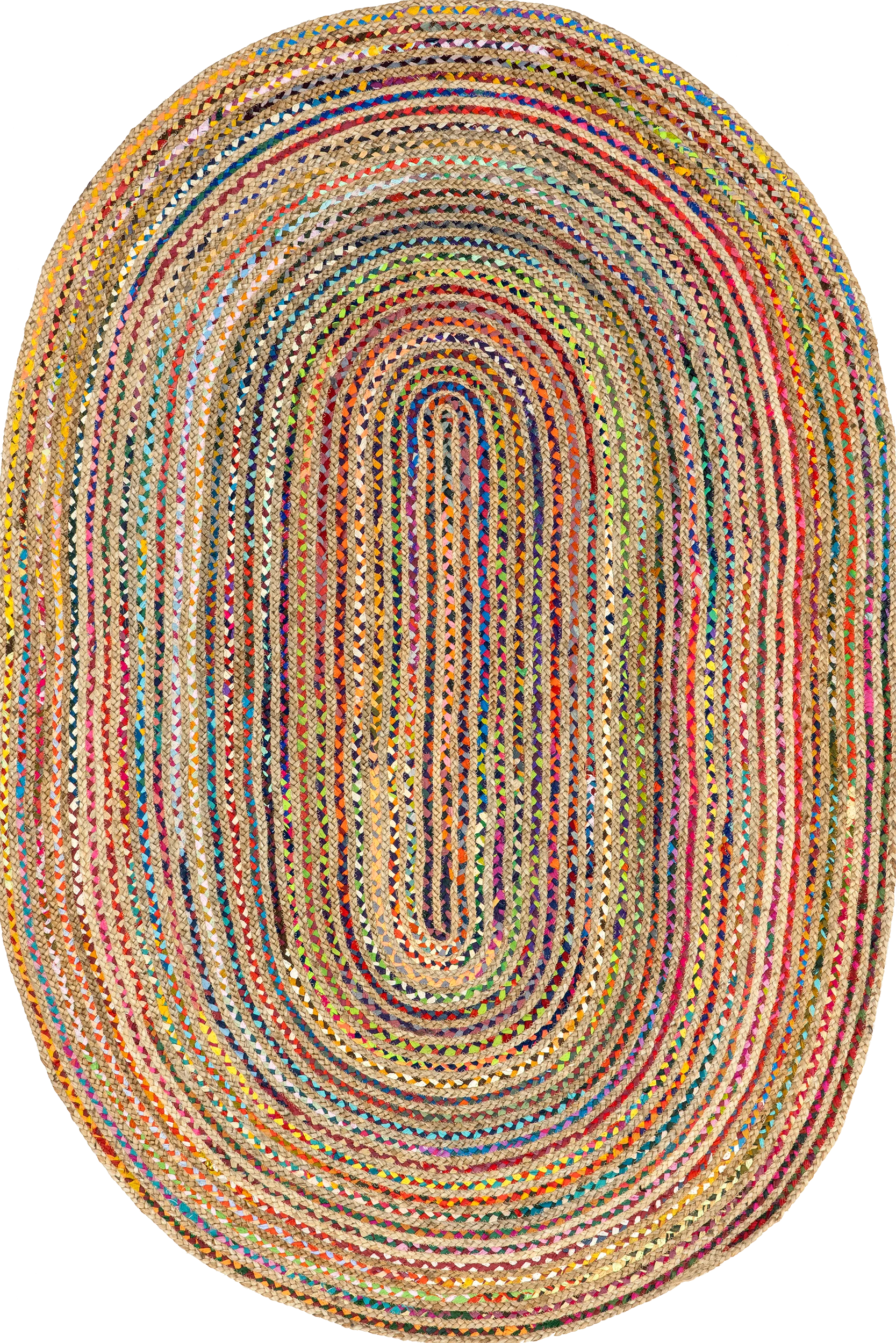 Braided Chindi Spectrum Jute Rug | Multicolor