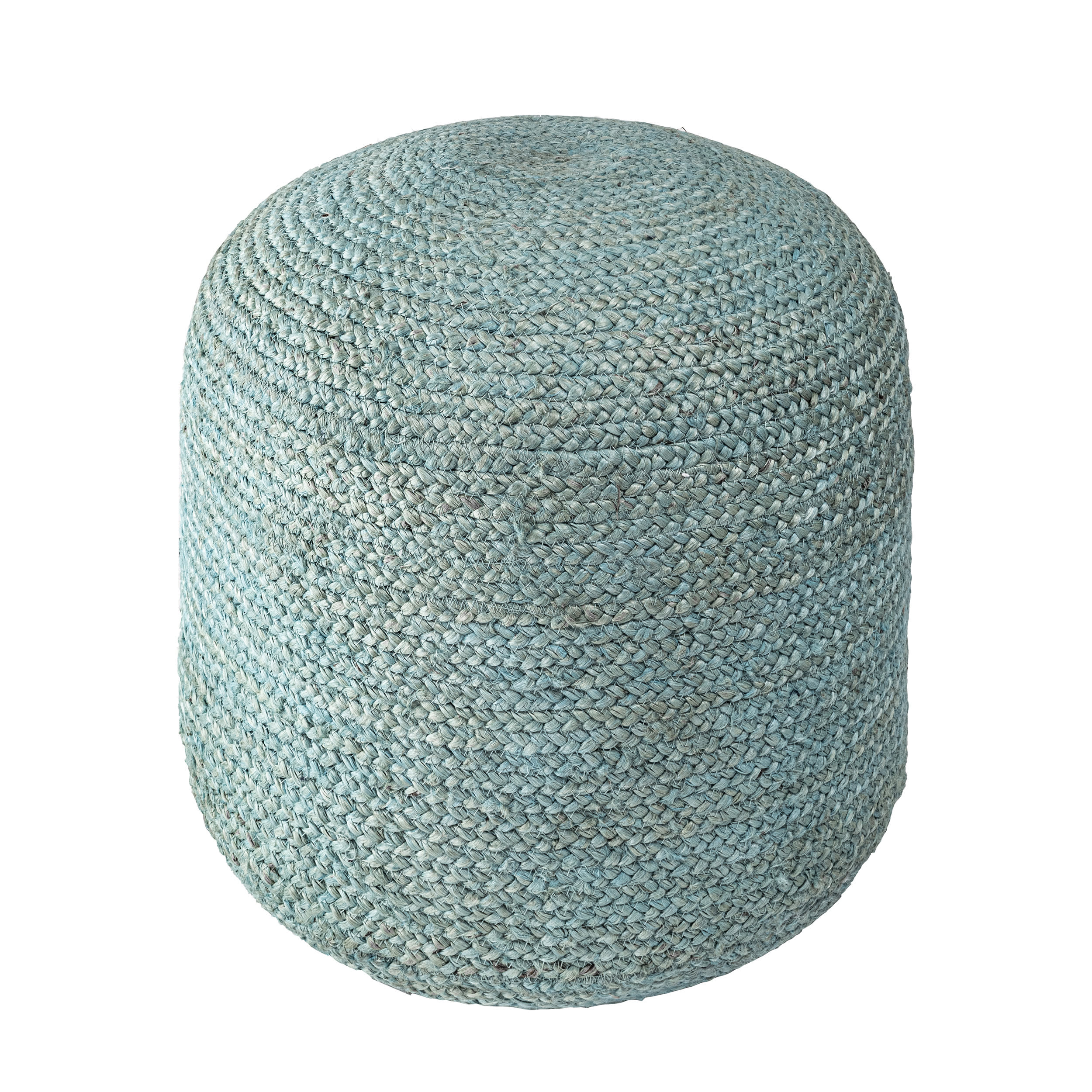 Braided Jute Cable Pouf | Green - Image 2