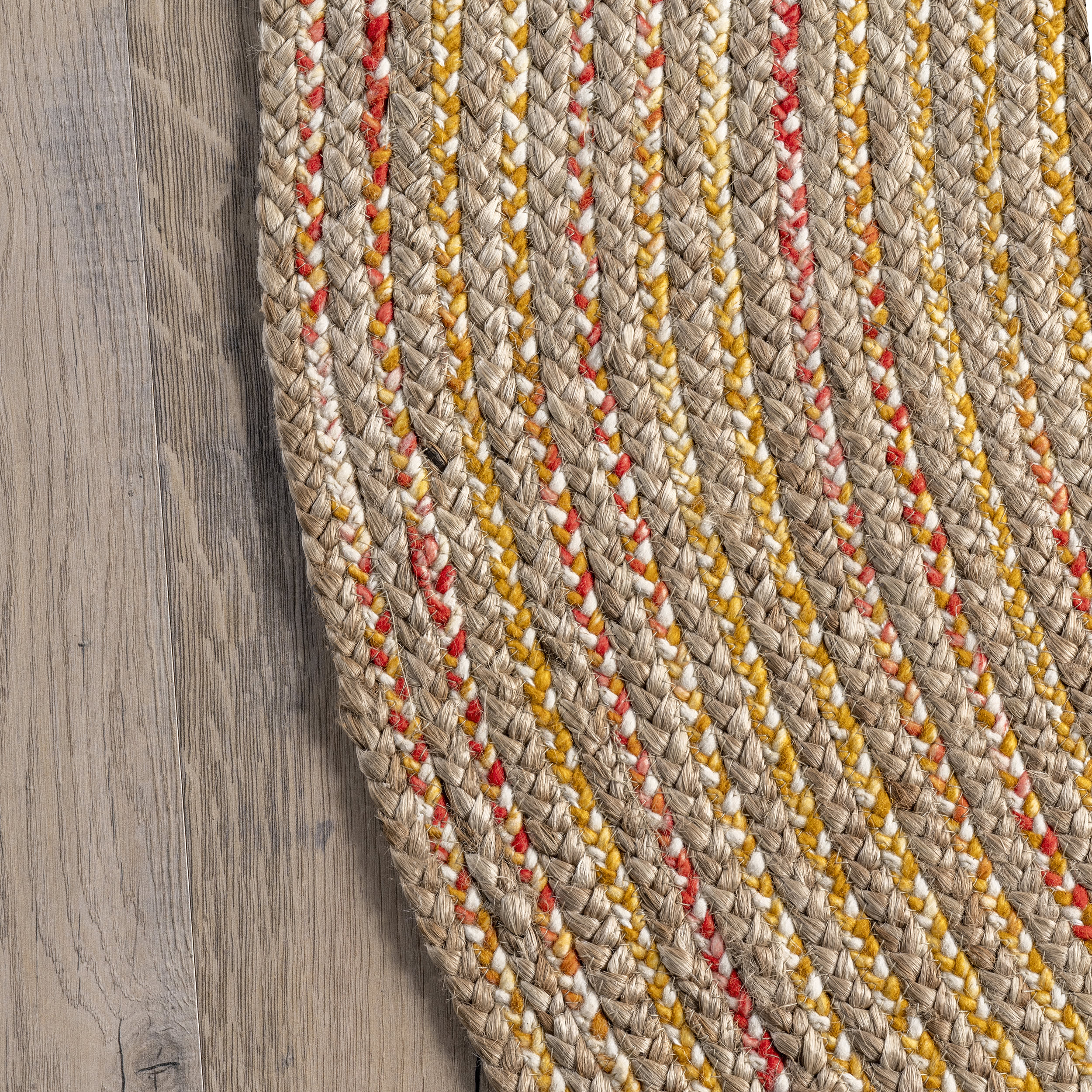 Braided Jute Rug | Multicolor - Image 3