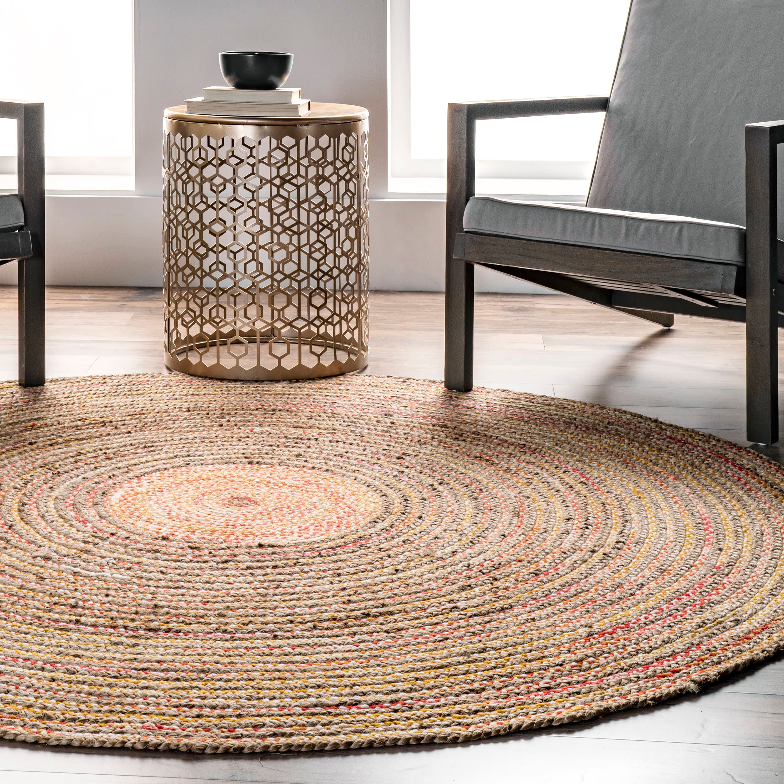 Braided Jute Rug | Multicolor - Image 4
