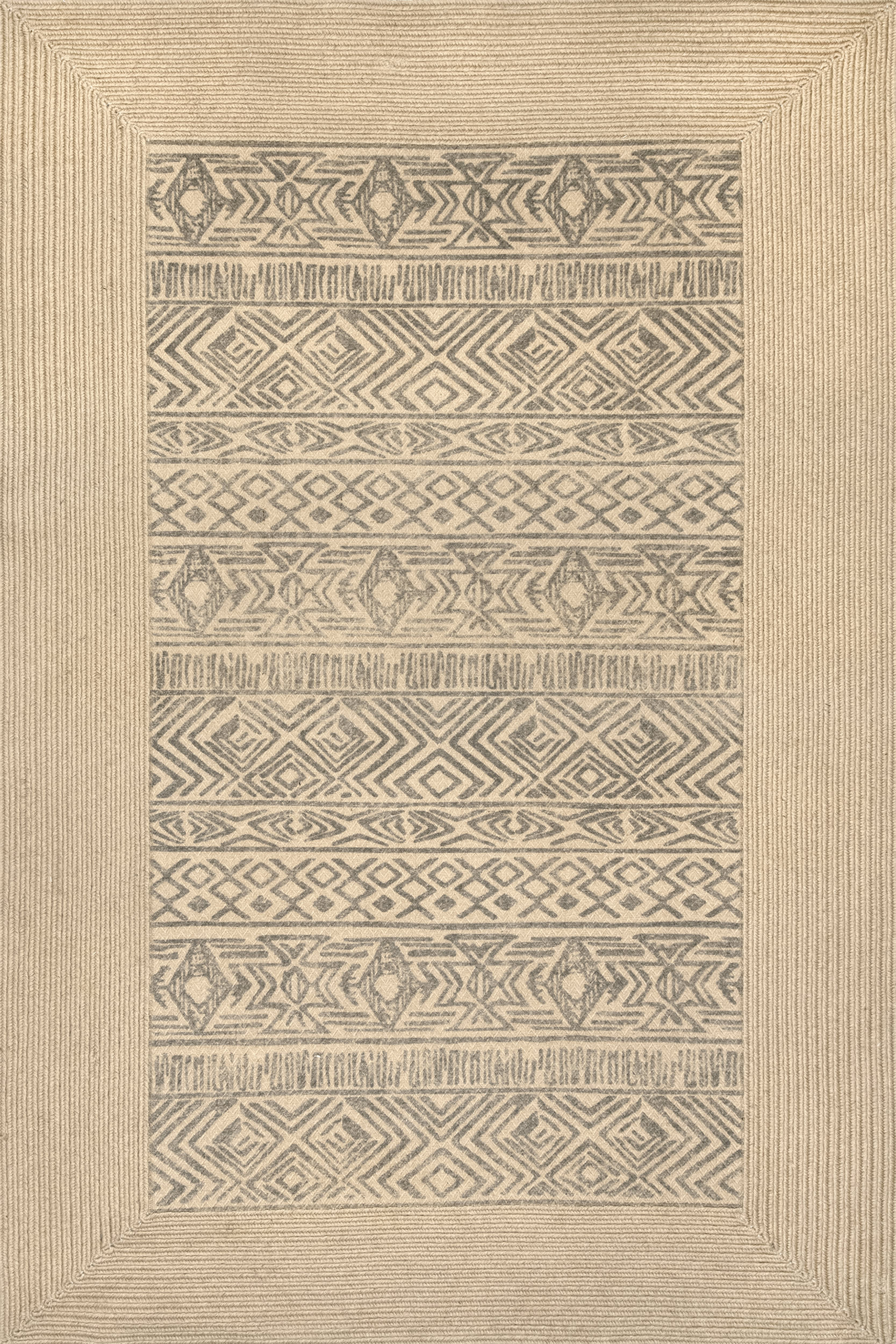 Braided Jute Tribal Rug | Natural