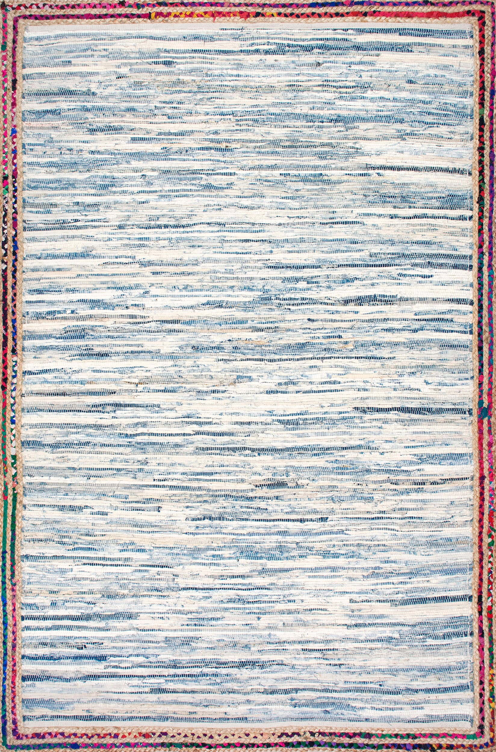 Braided Rag Rug | Light Blue