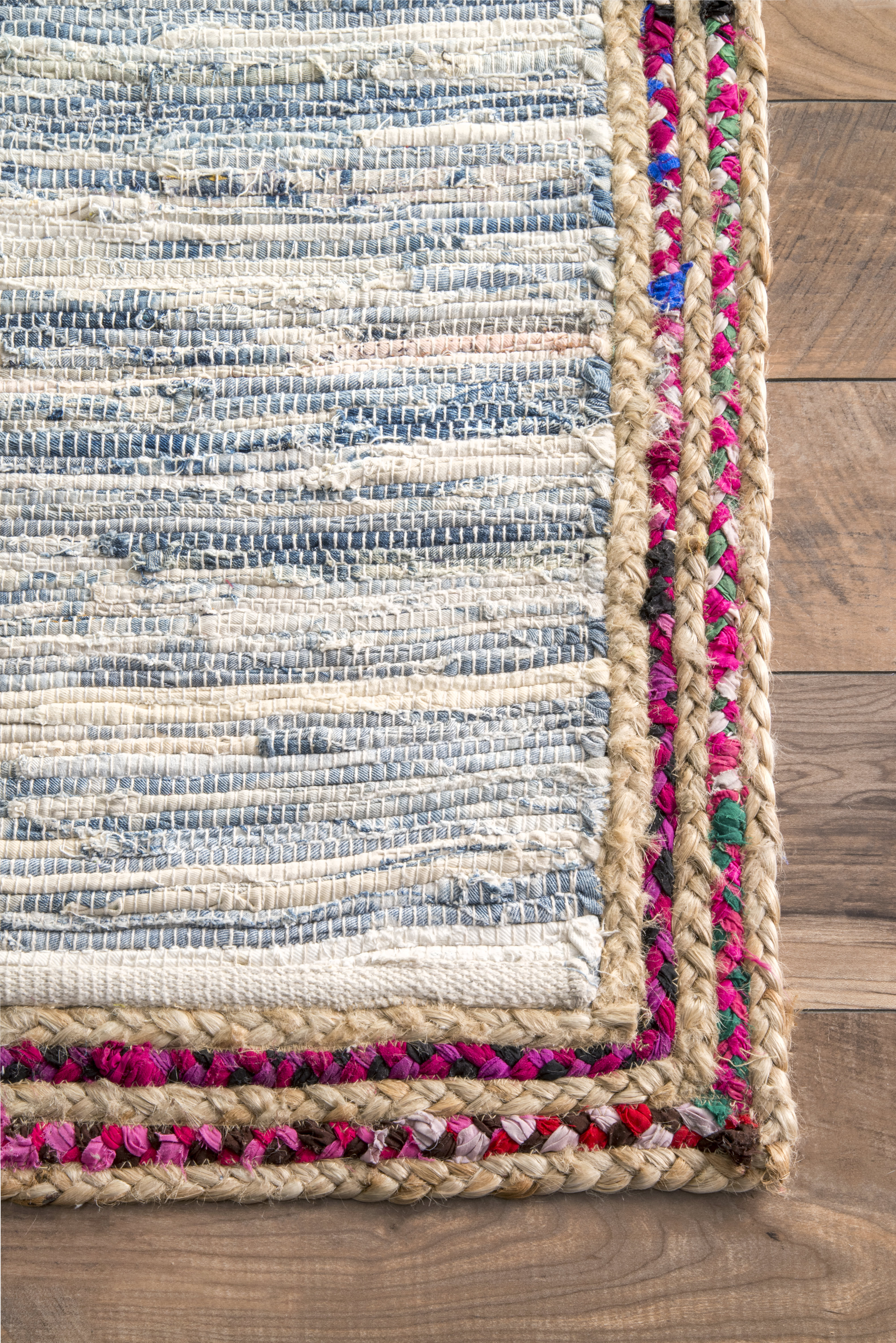 Braided Rag Rug | Light Blue - Image 2