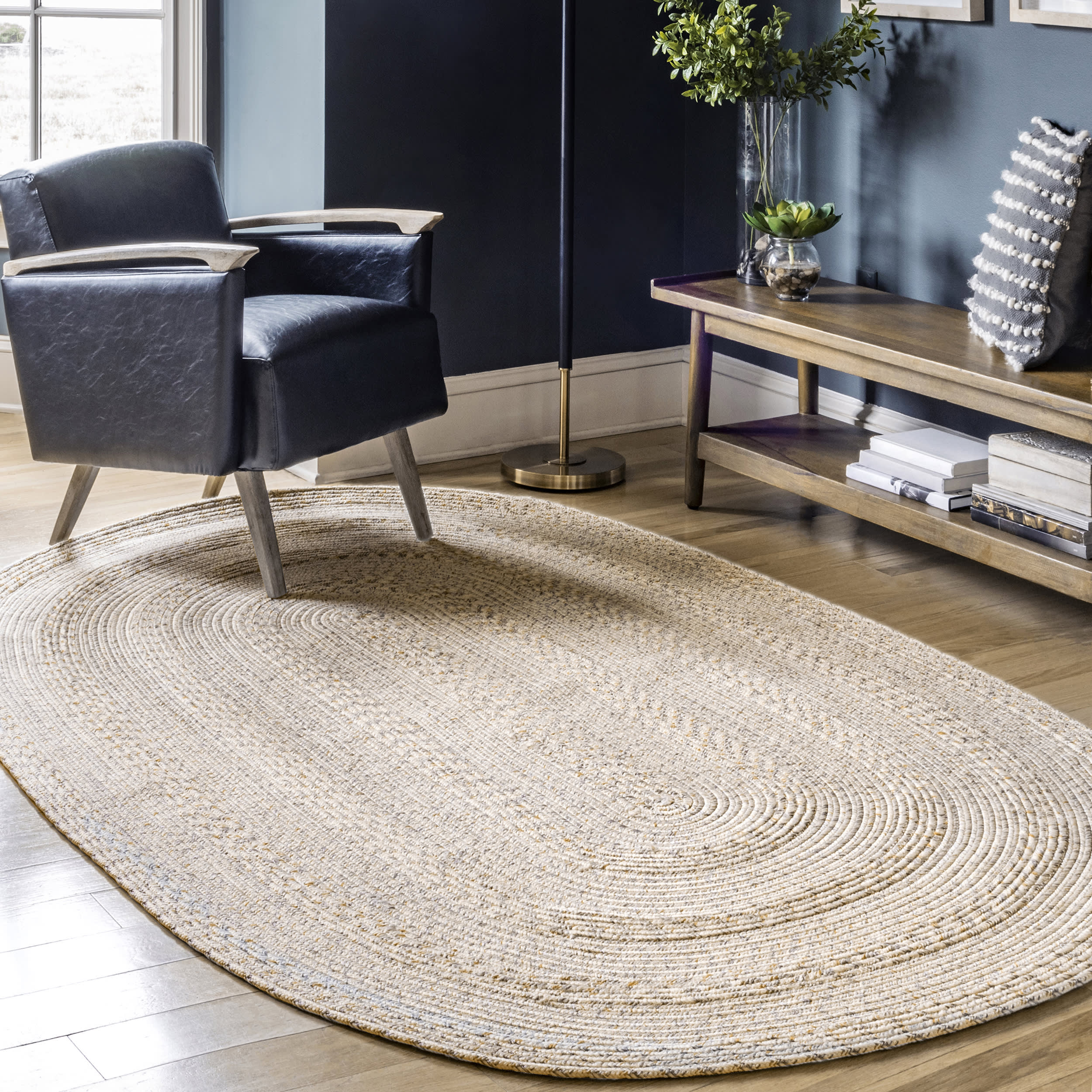 Braided Texture Indoor/Outdoor Rug | Ivory - Image 2