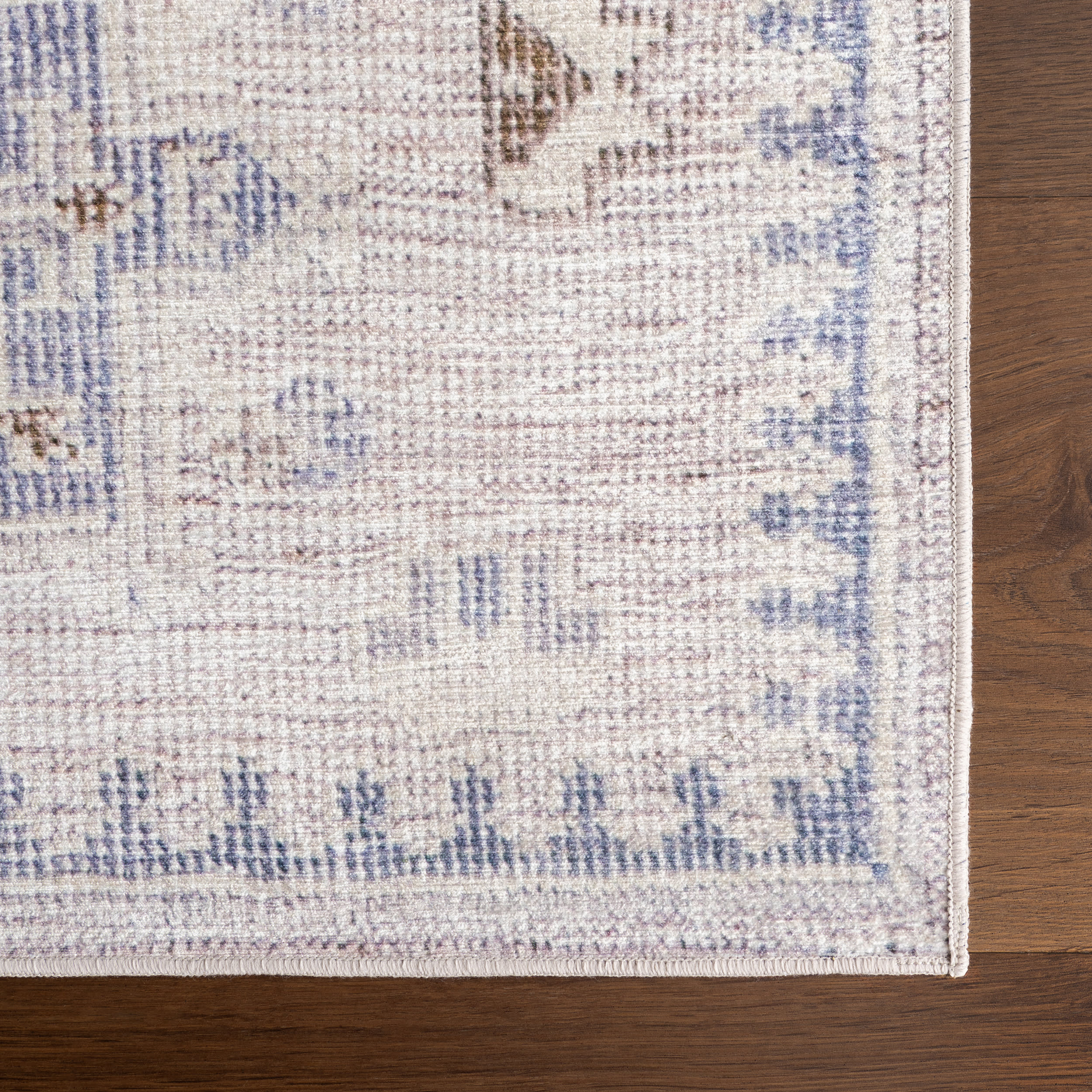 Brenda Hazy Heraldry Spill Proof Washable Rug | Beige - Image 4