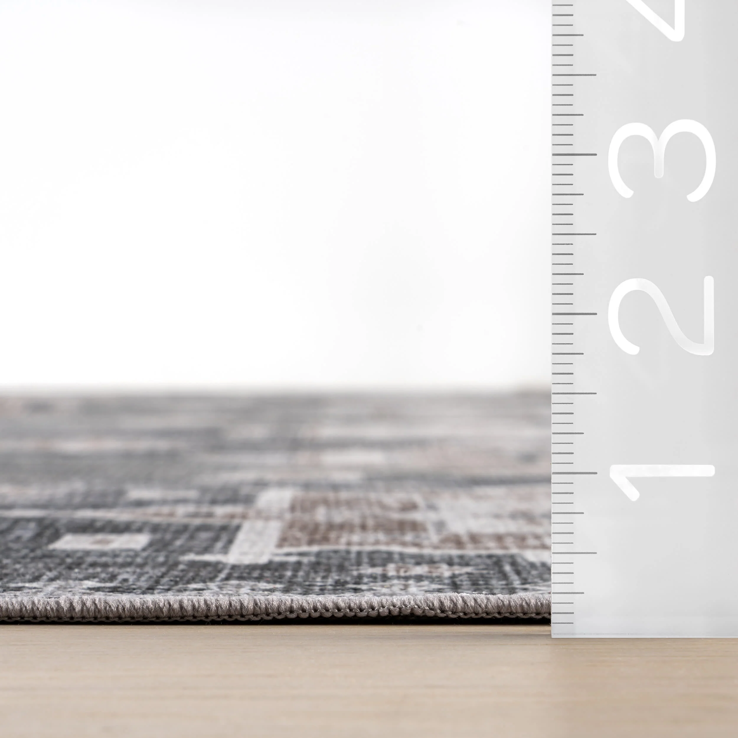 Brenda Hazy Heraldry Spill Proof Washable Rug | Dark Grey - Image 6