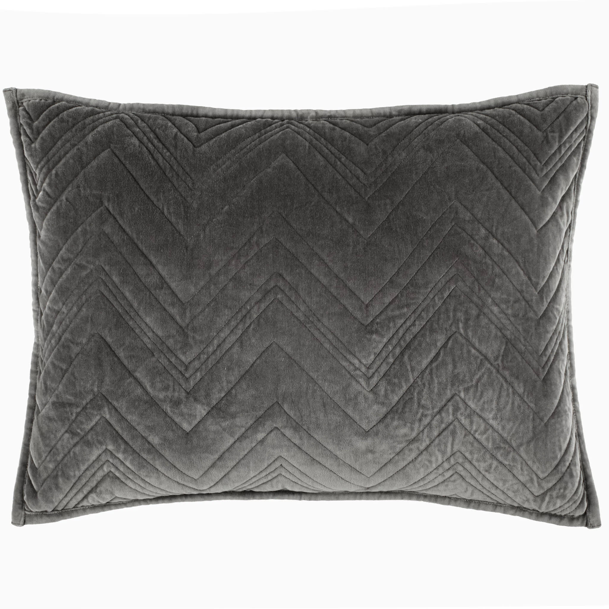 Brentwood Velvet Quilted Sham | Shale - Image 2