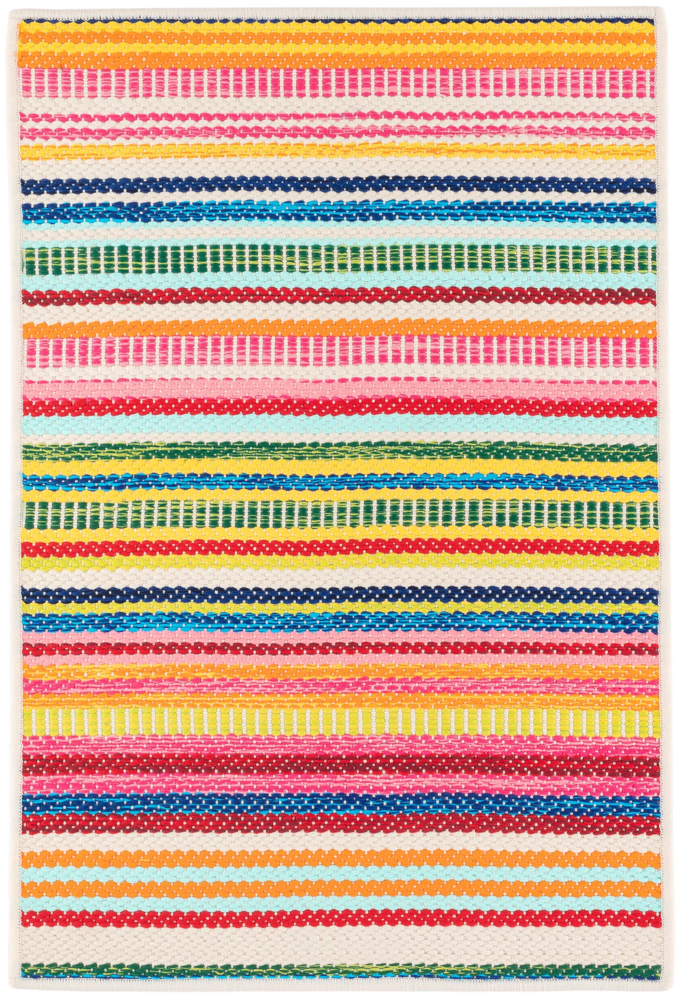 Bright Stripe Handwoven Indoor/Outdoor Custom Rug | Multi