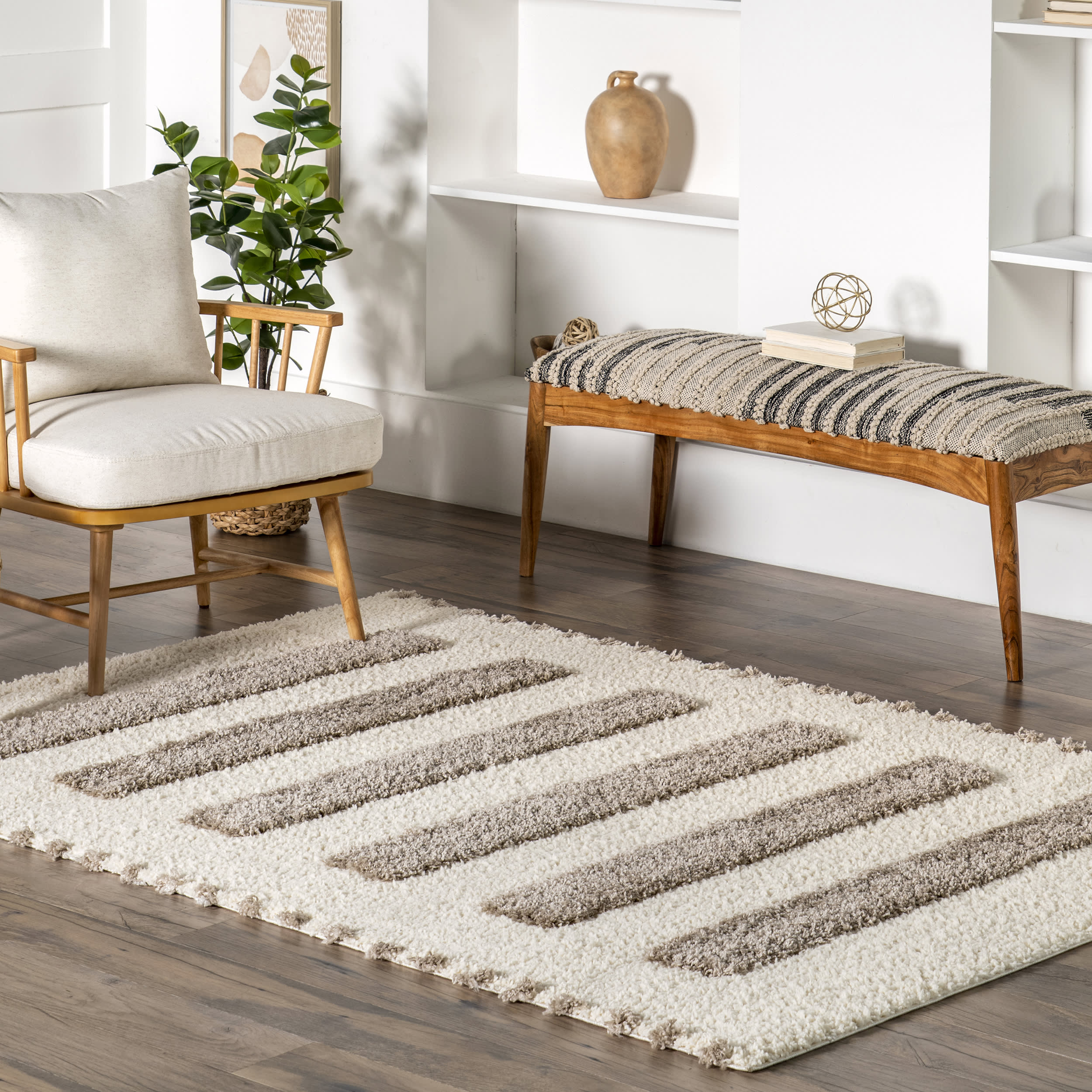 Brinley Modern Stripes Rug | Ivory - Image 2