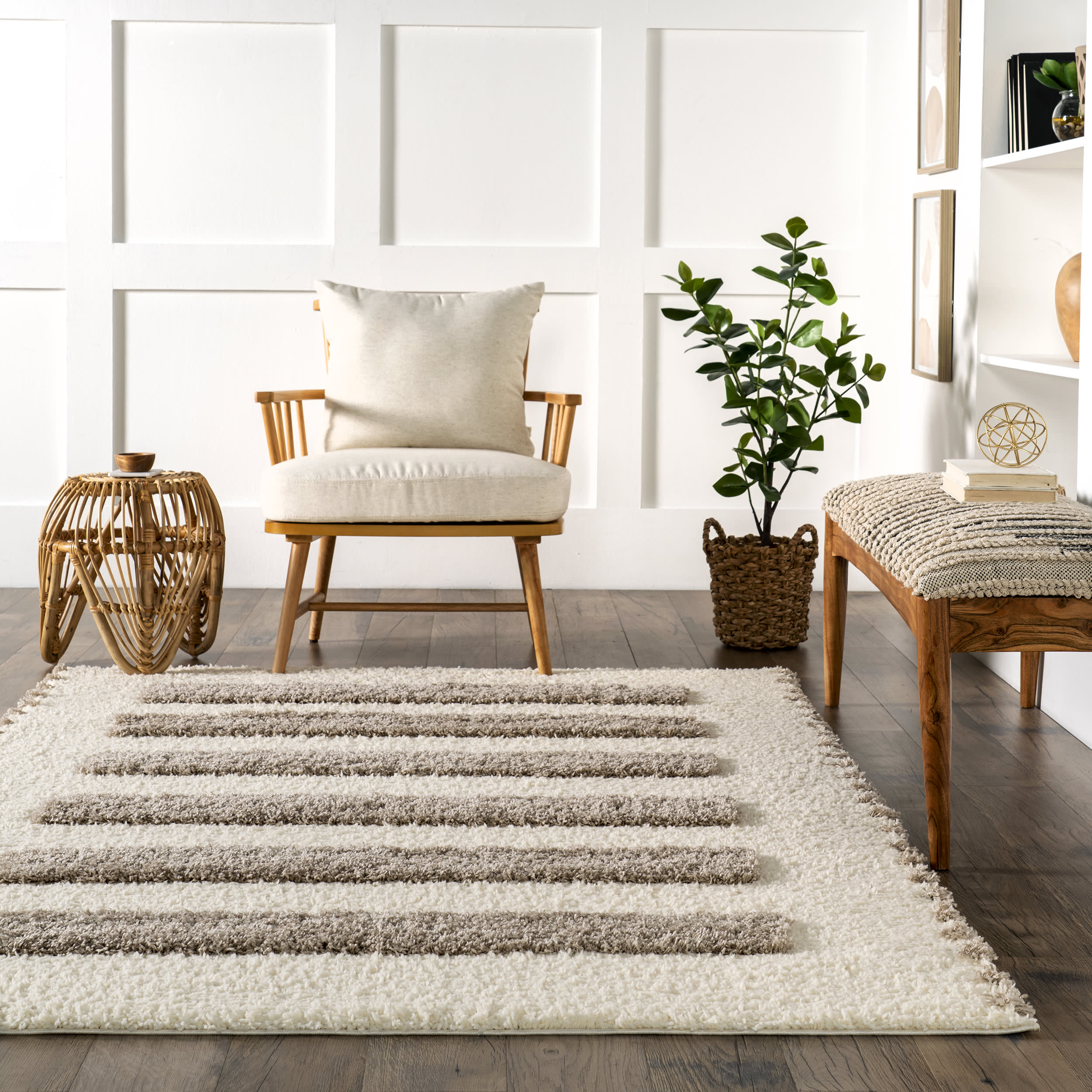 Brinley Modern Stripes Rug | Ivory - Image 4