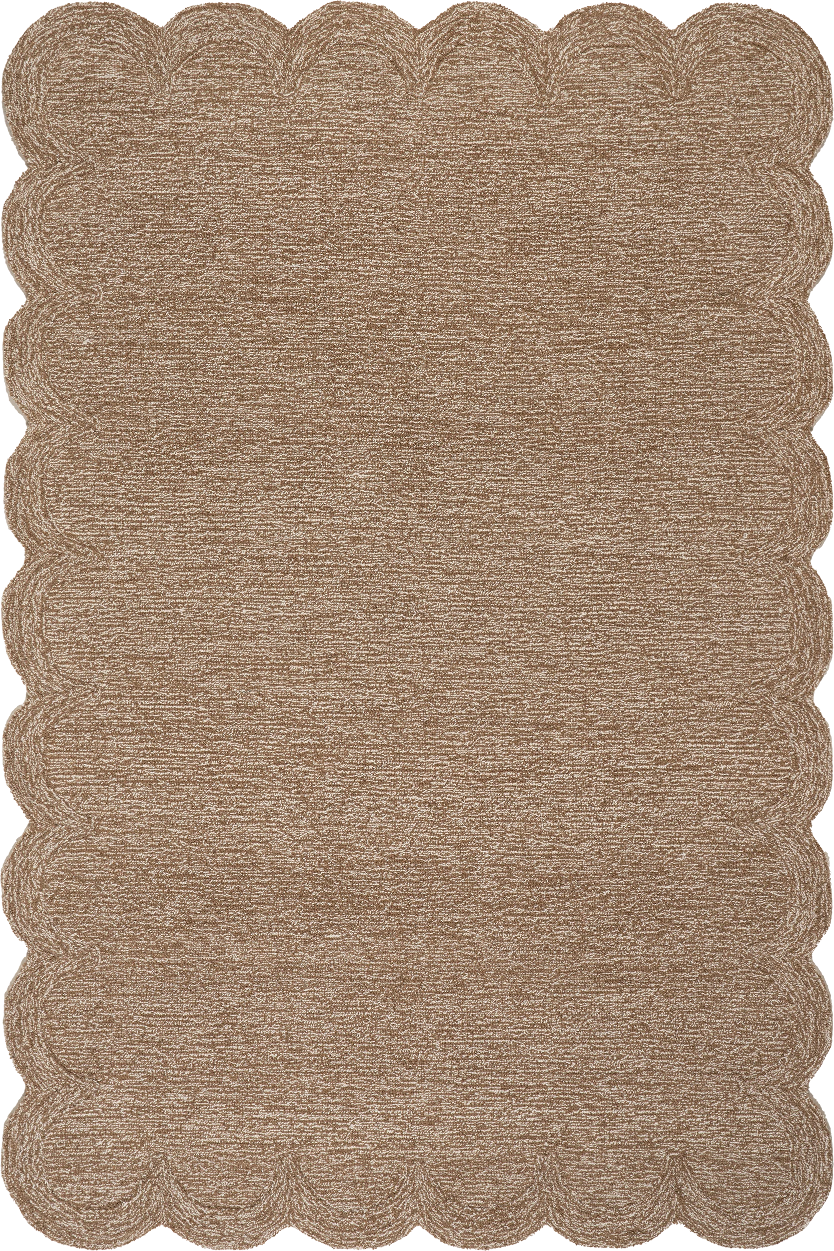 Broaun Solid Bordered Rug | Tan