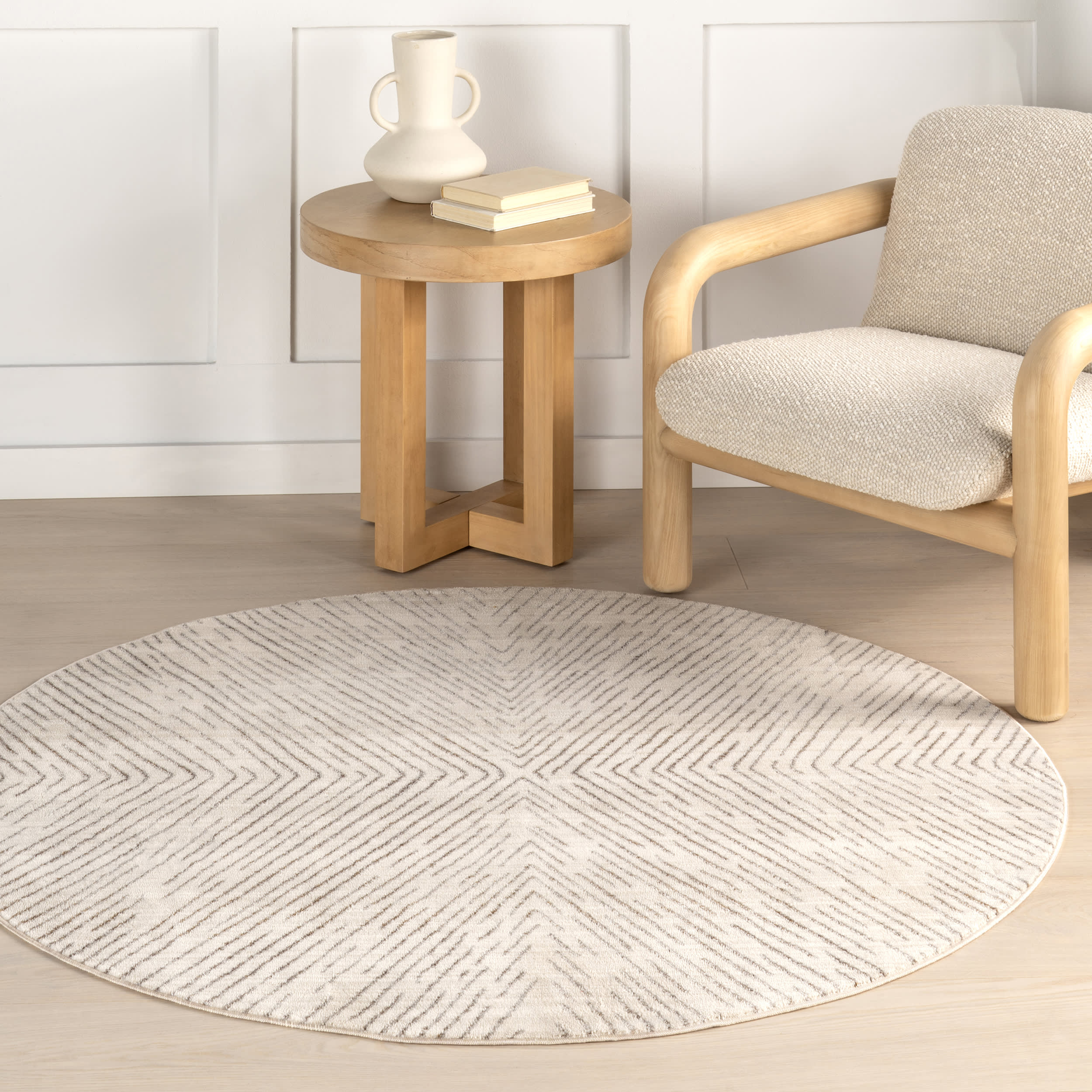 Broken Chevrons Rug | Beige - Image 2