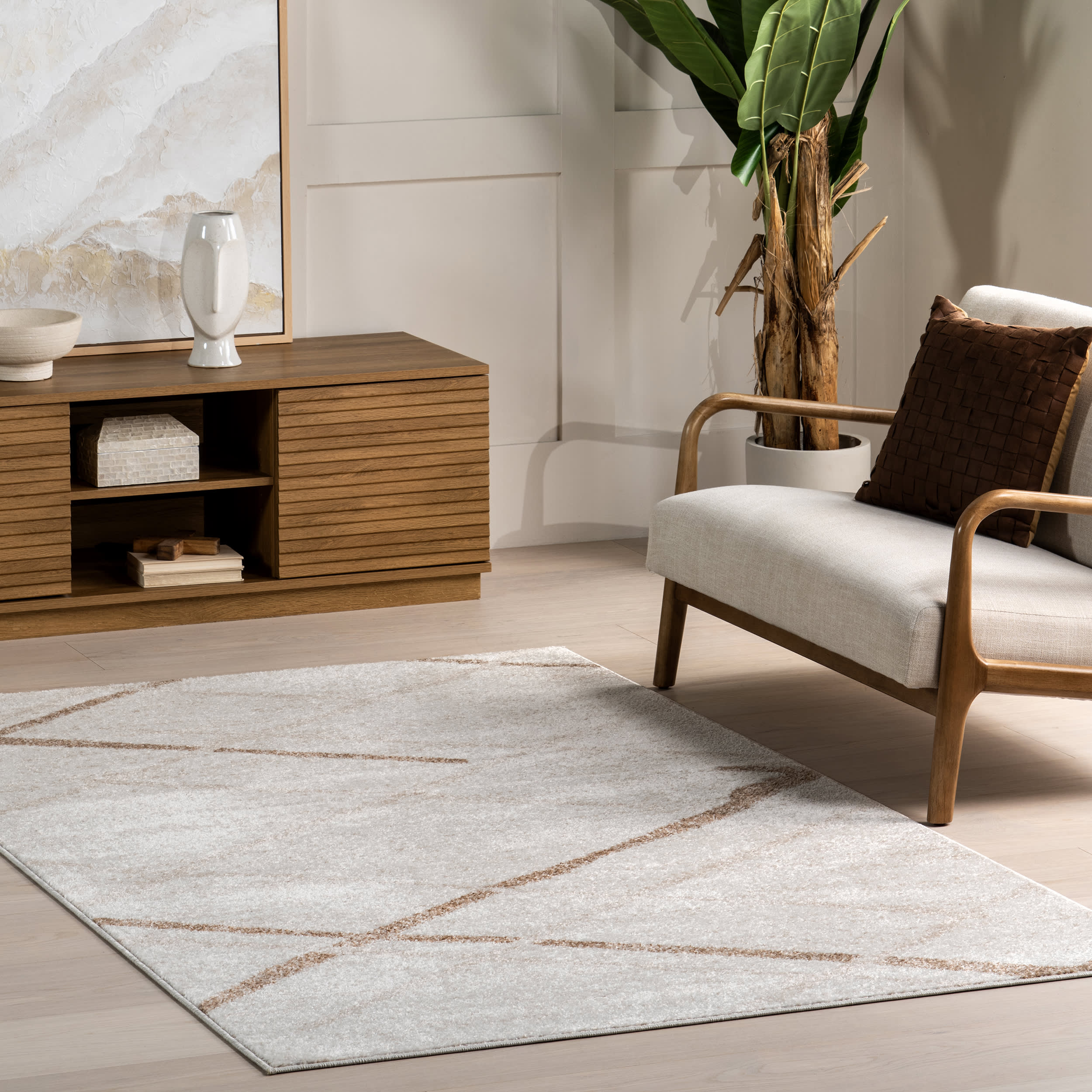 Broken Lattice Rug | Light Brown - Image 2