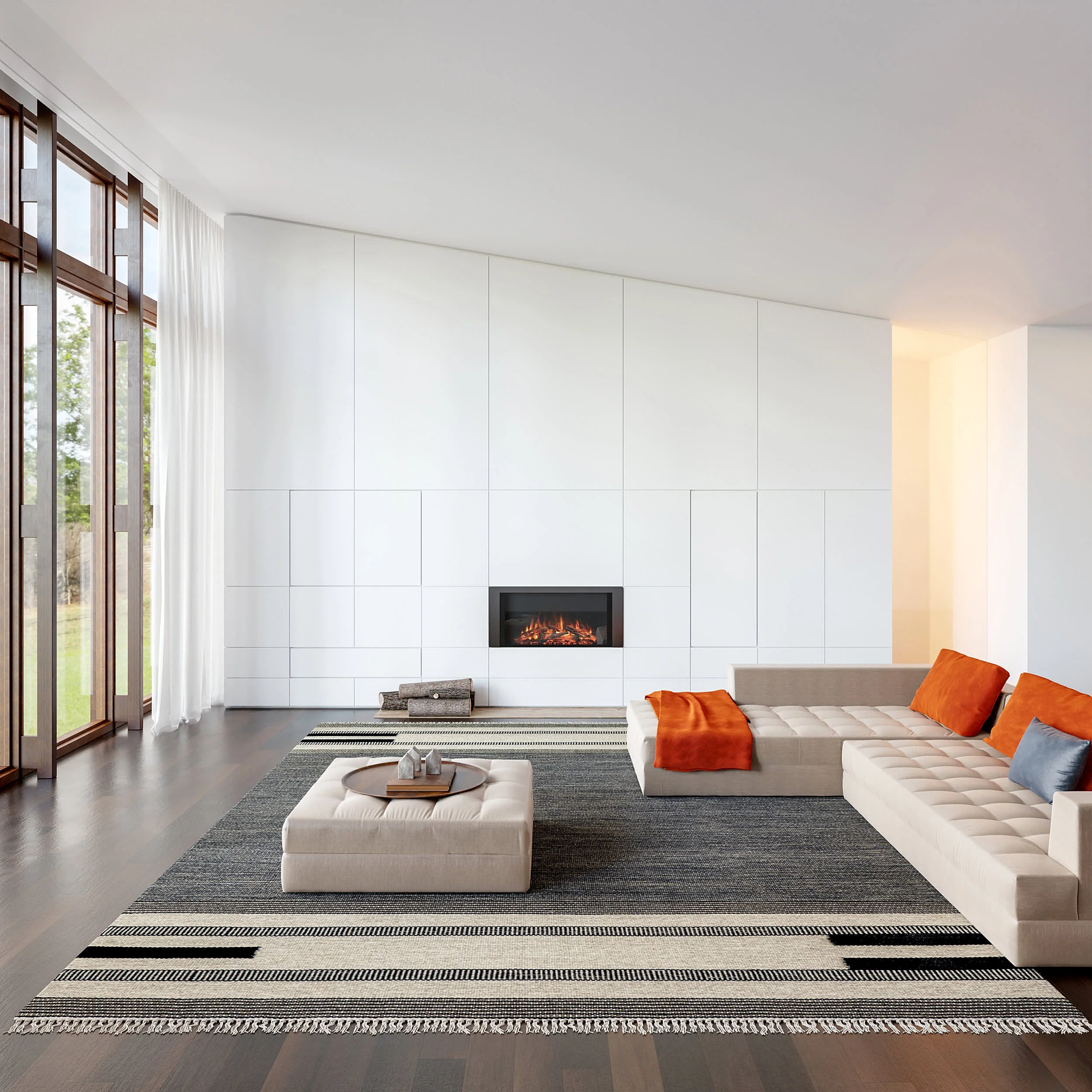 Brooklyn Tasseled Wool Rug | Black - Image 7