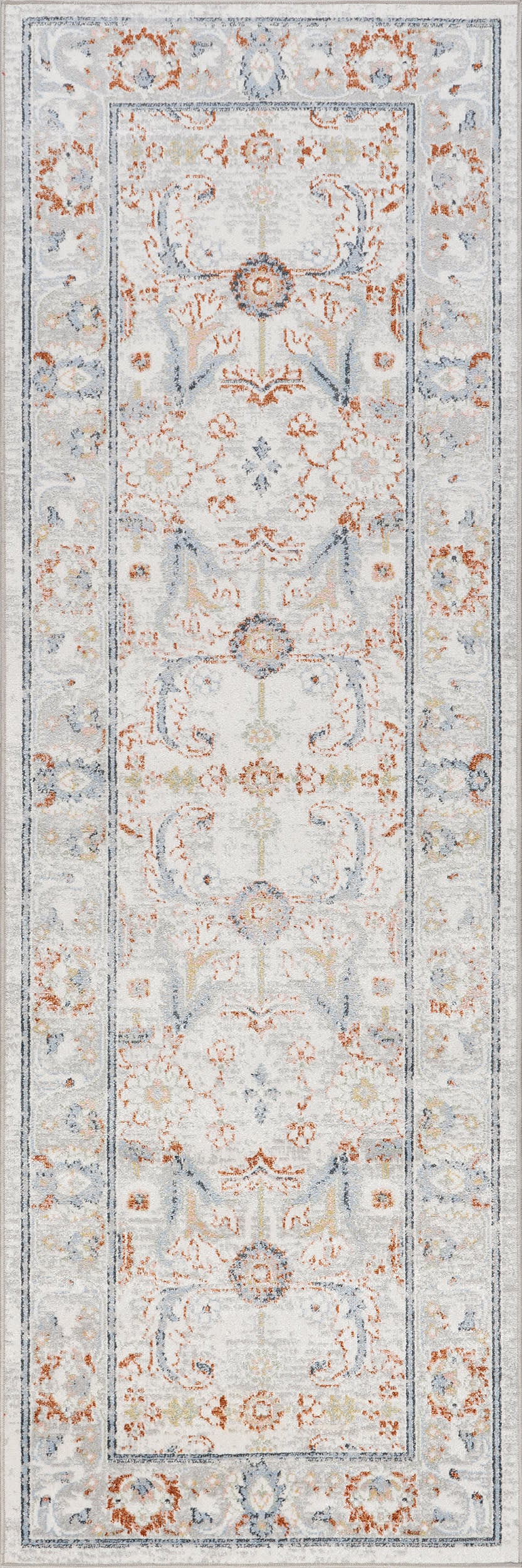 Brooklynn Floral Medallion Washable Rug | Rust