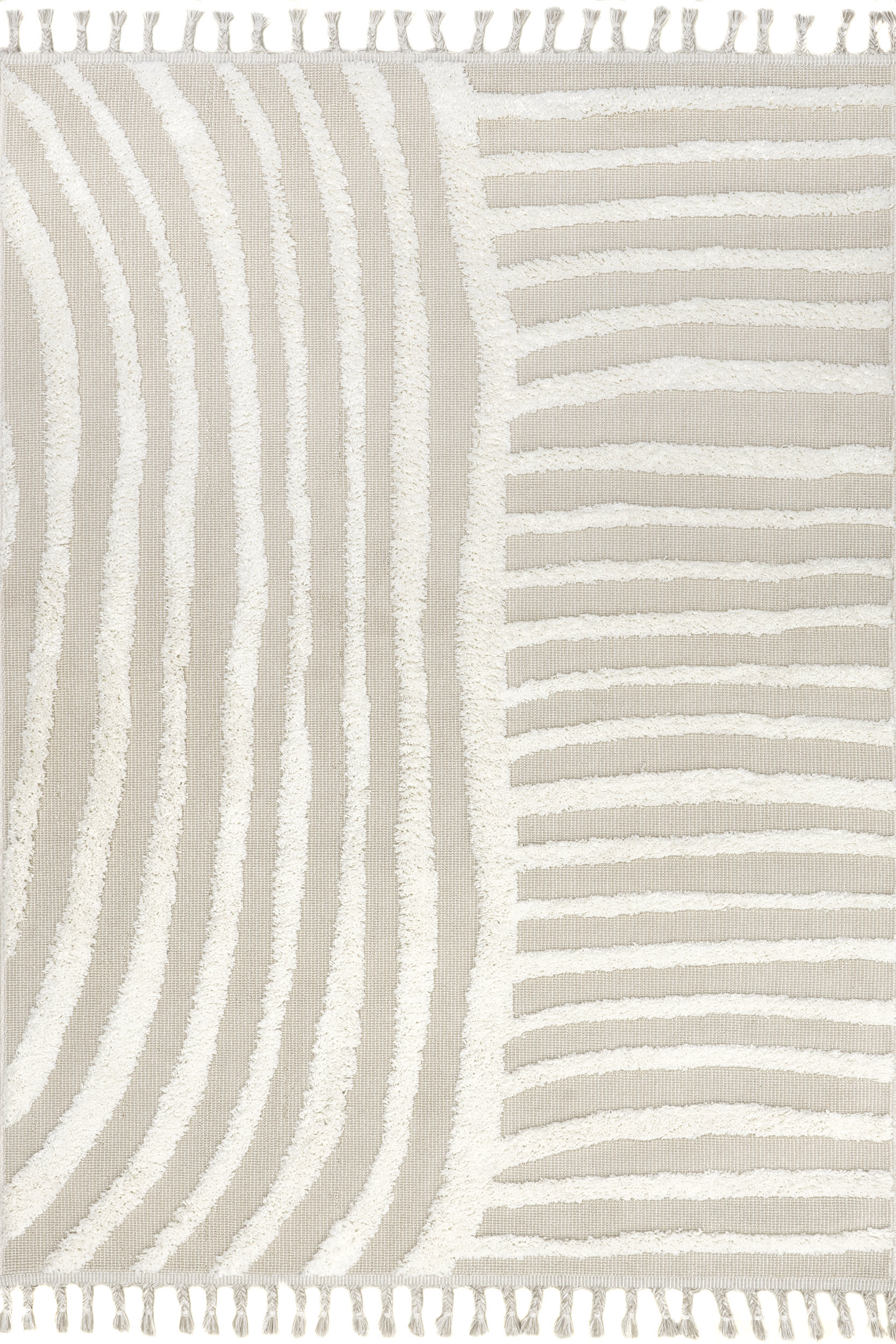 Bryanna High-Low Tasseled Rug | Beige