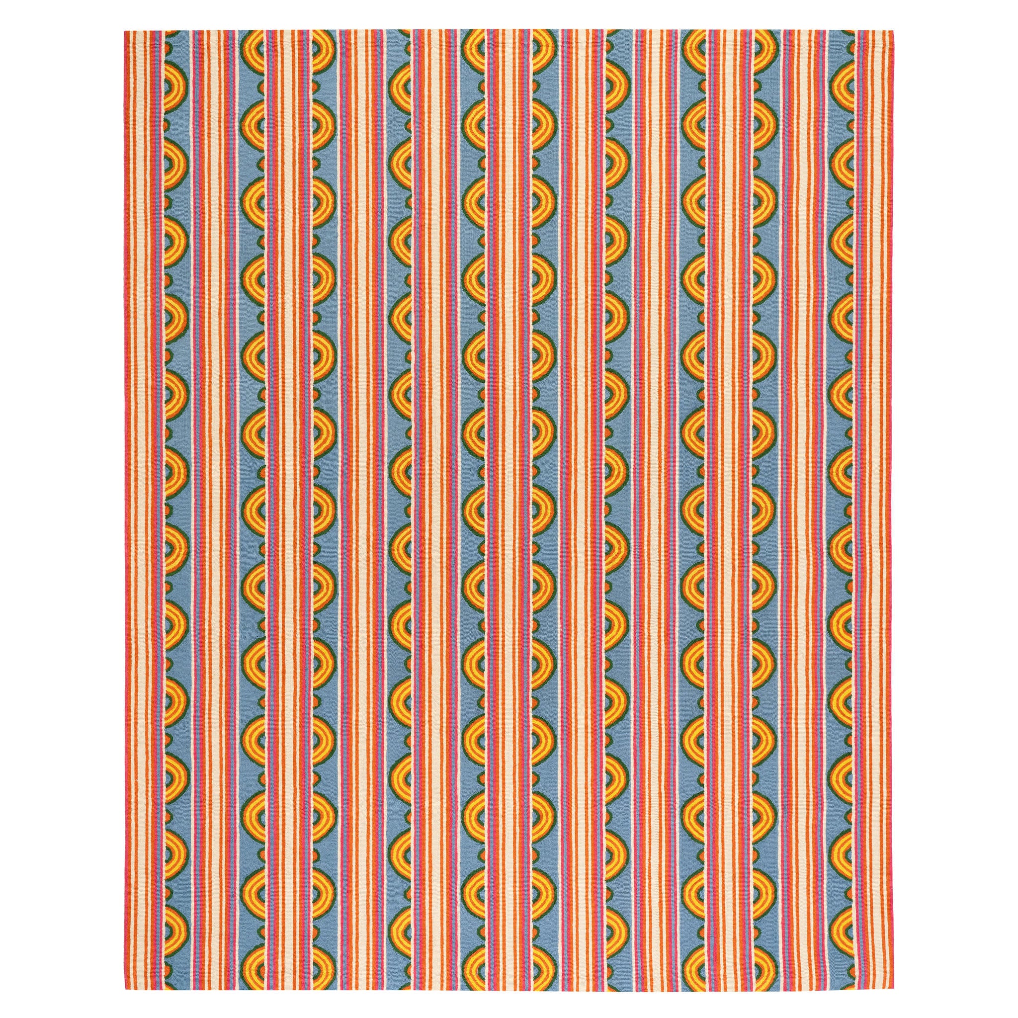 Button Hand Micro Hooked Wool Rug | Multi - Image 2