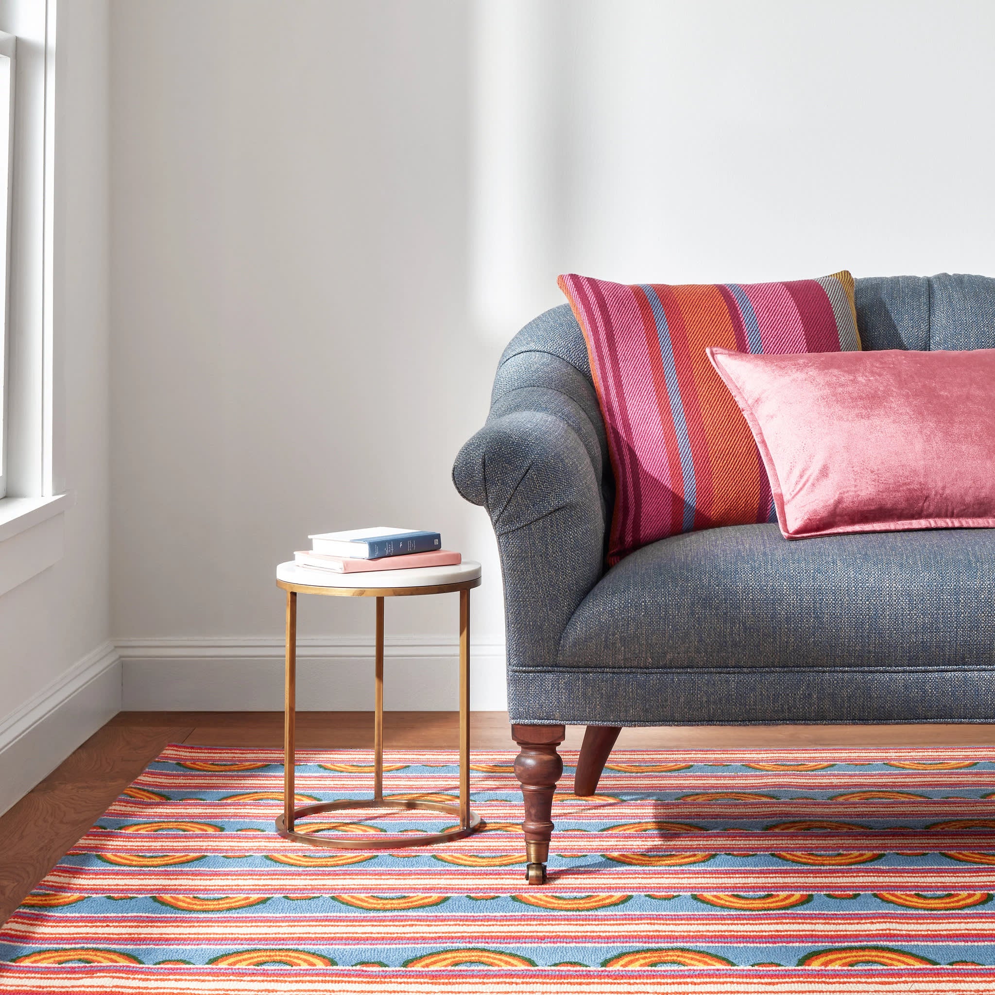 Button Hand Micro Hooked Wool Rug | Multi - Image 4