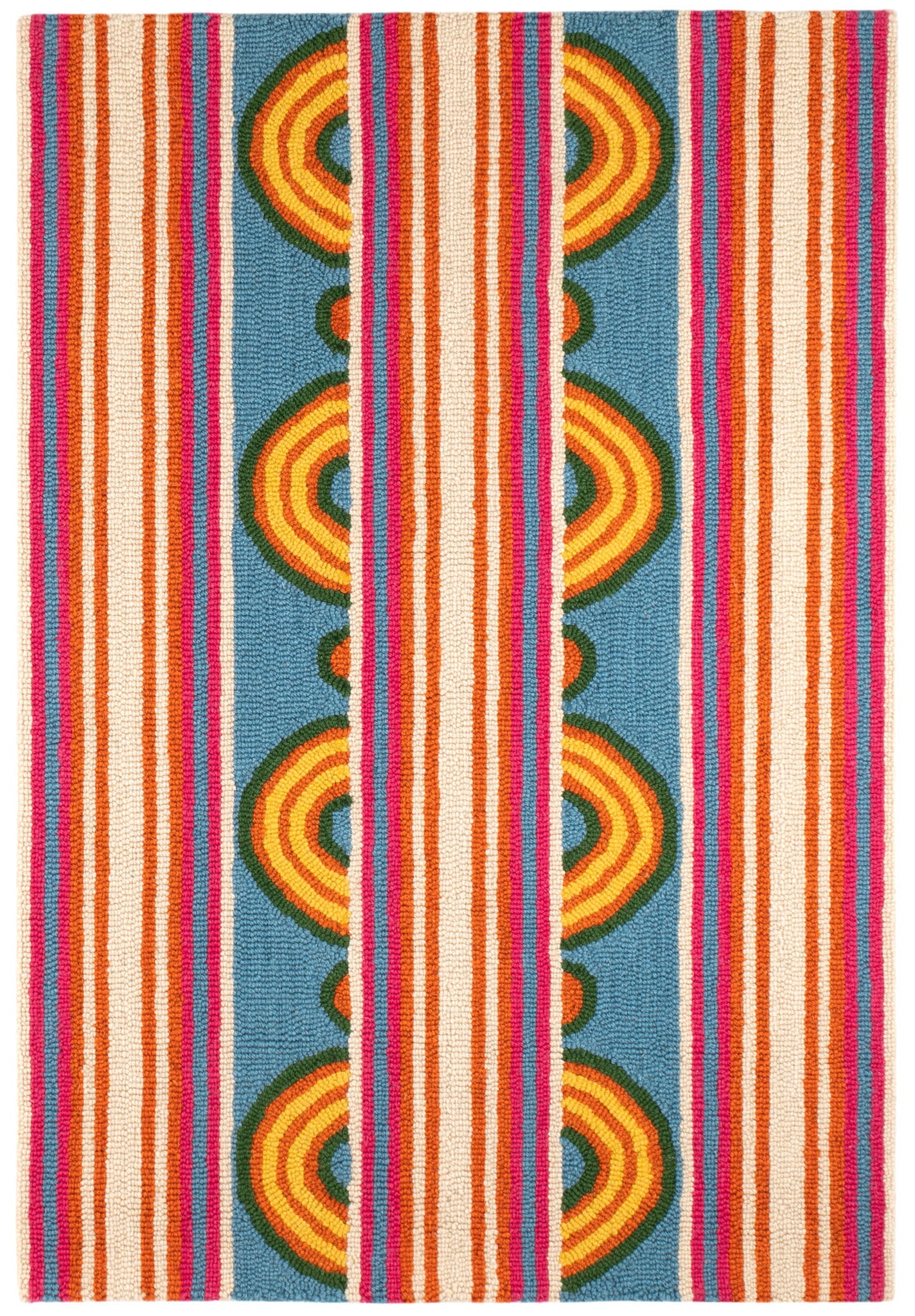 Button Hand Micro Hooked Wool Rug | Multi - Image 9