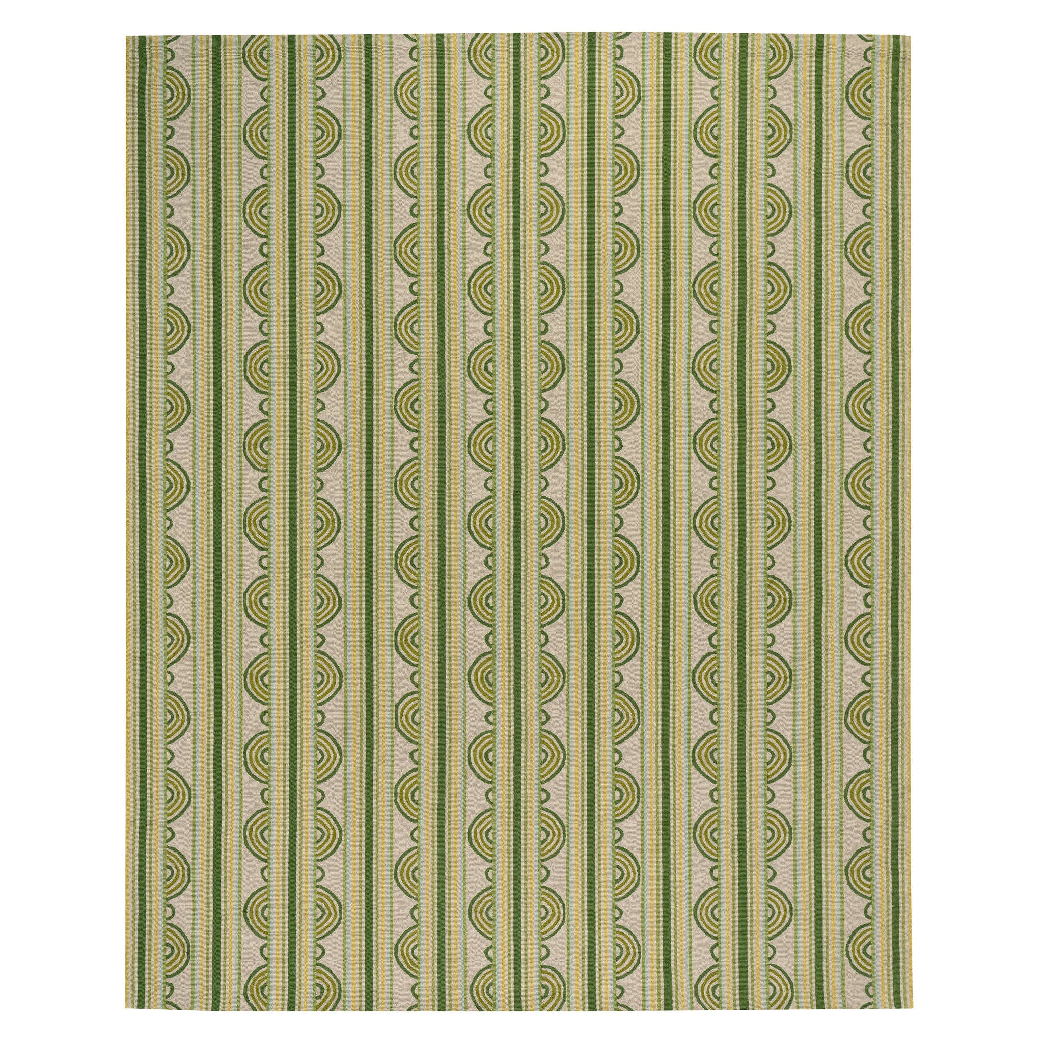 Button Hand Micro Hooked Wool Rug | Olive - Image 3