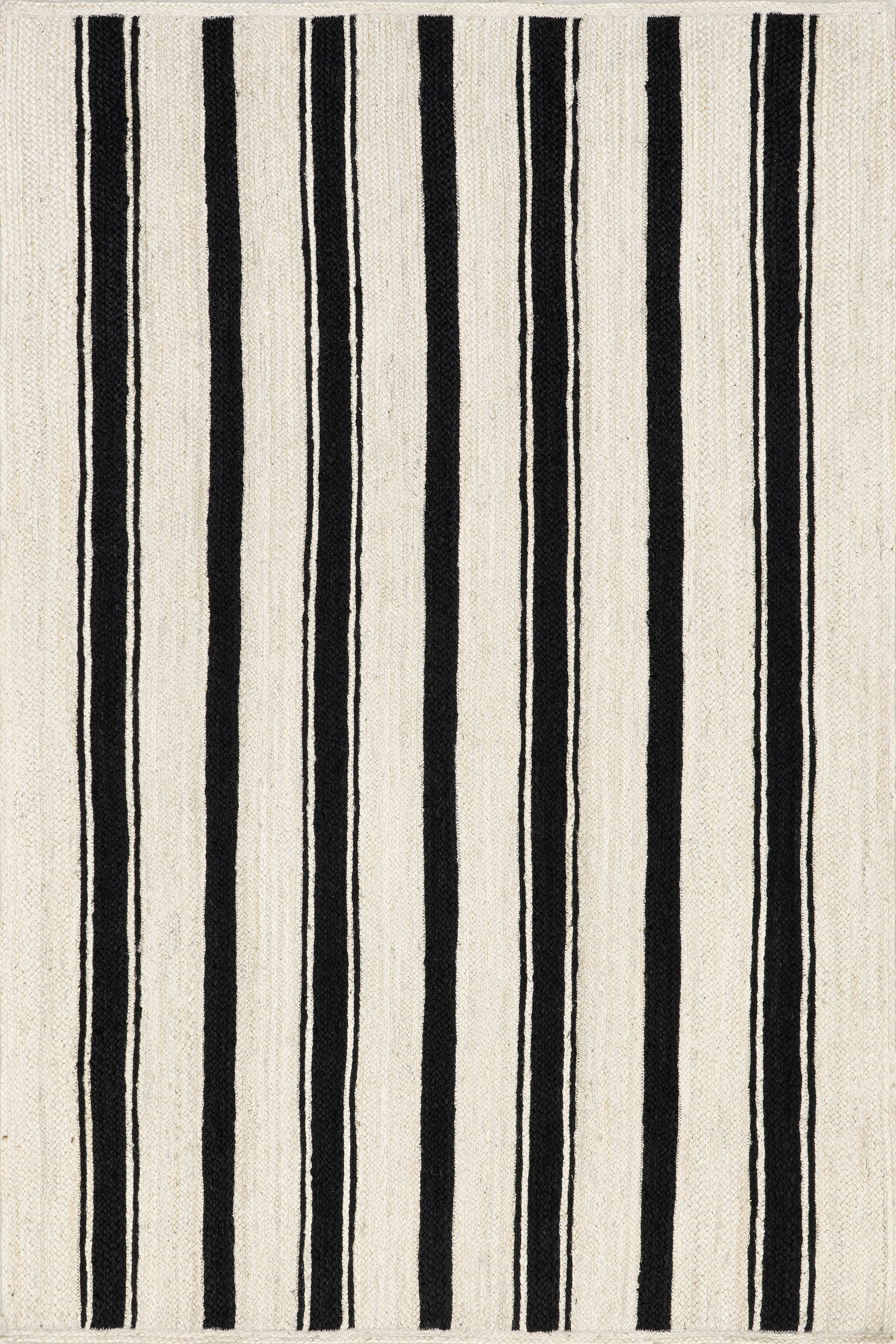 Calathea Striped Jute Rug | Black