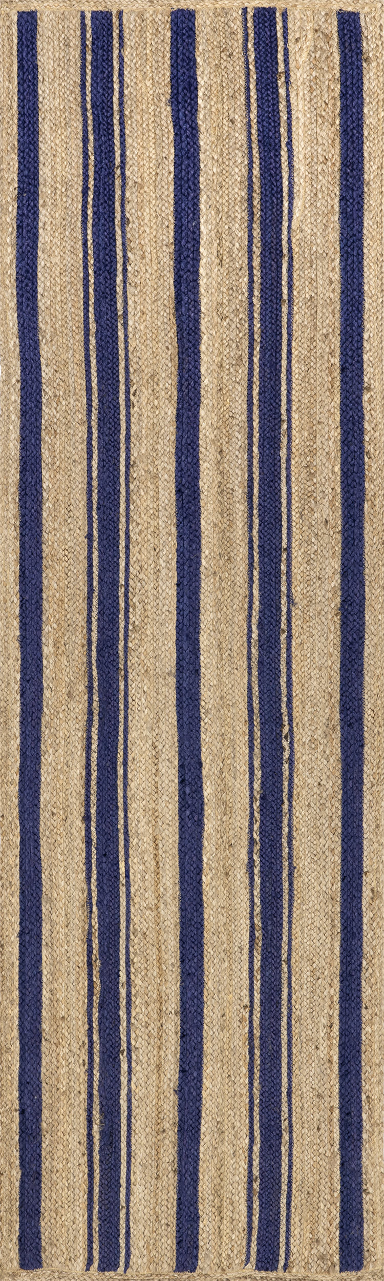 Calathea Striped Jute Rug | Royal Blue
