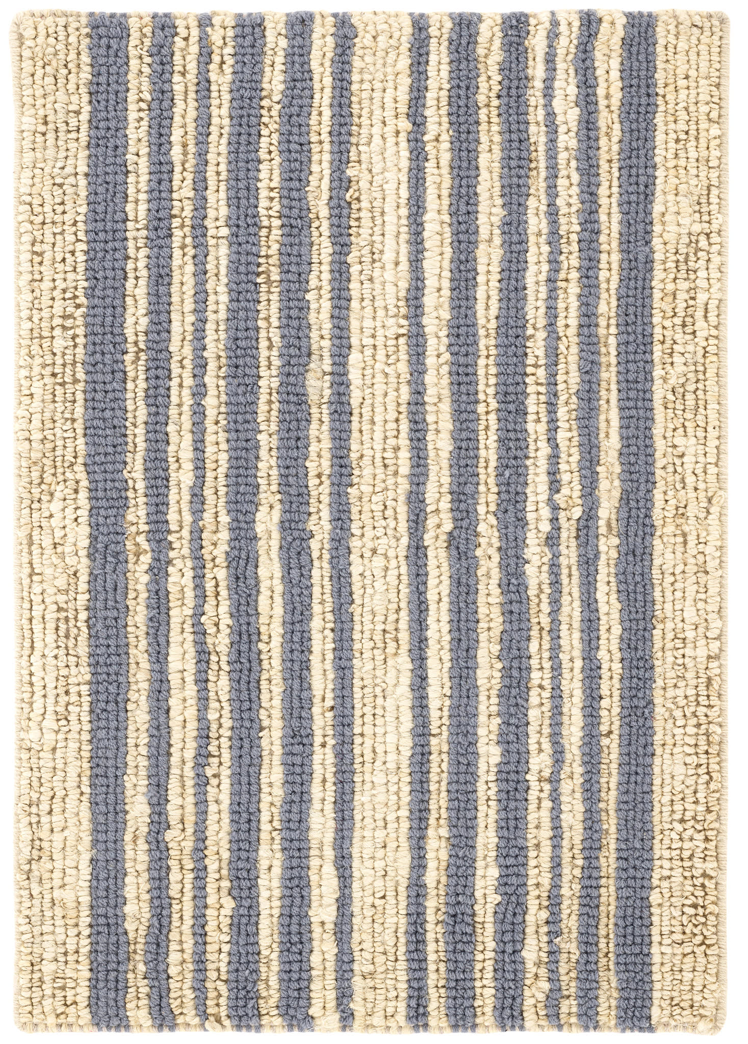 Calder Stripe Handwoven Jute Rug | Pewter Blue