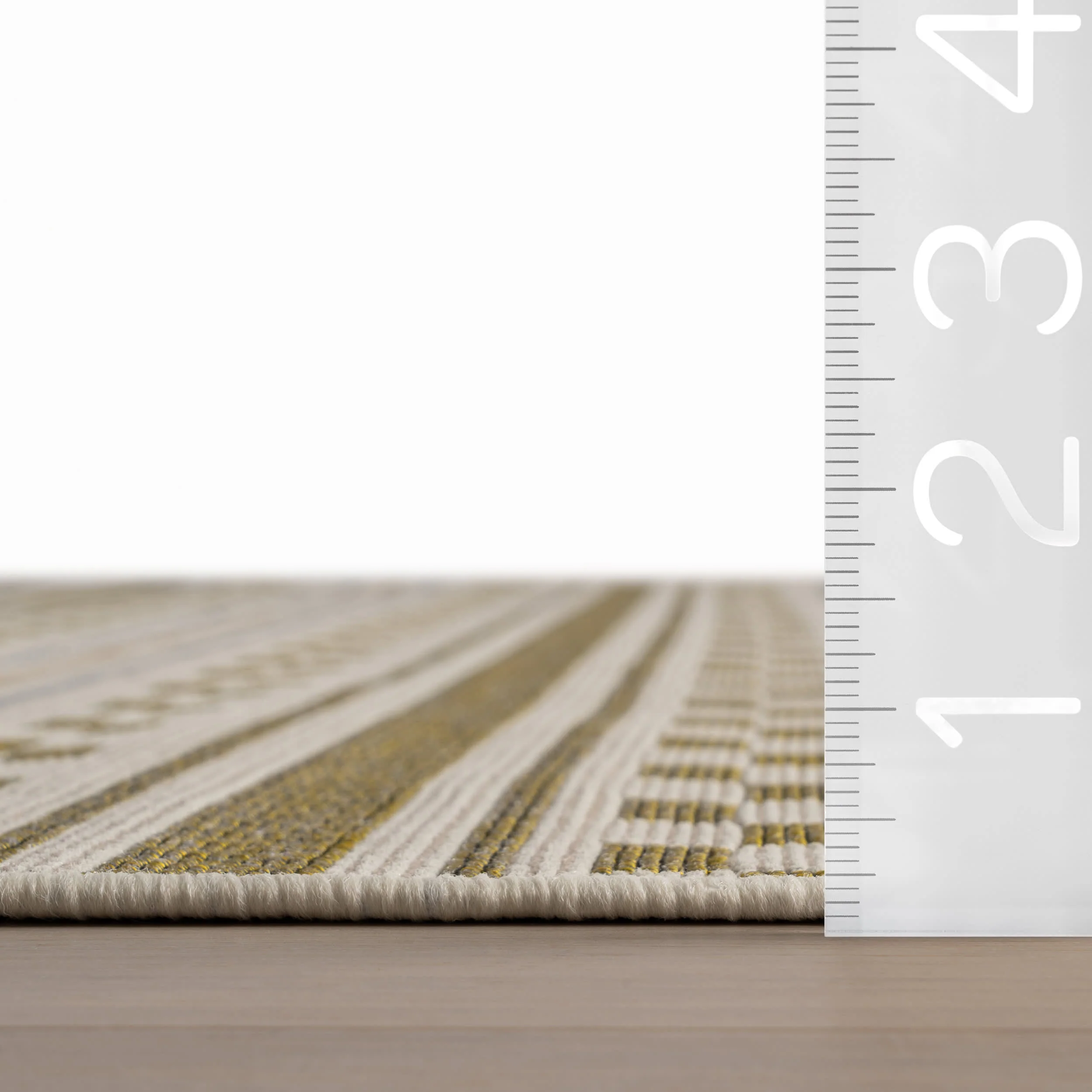 Caldera Modern Checkered Indoor/Outdoor Rug | Tan - Image 5