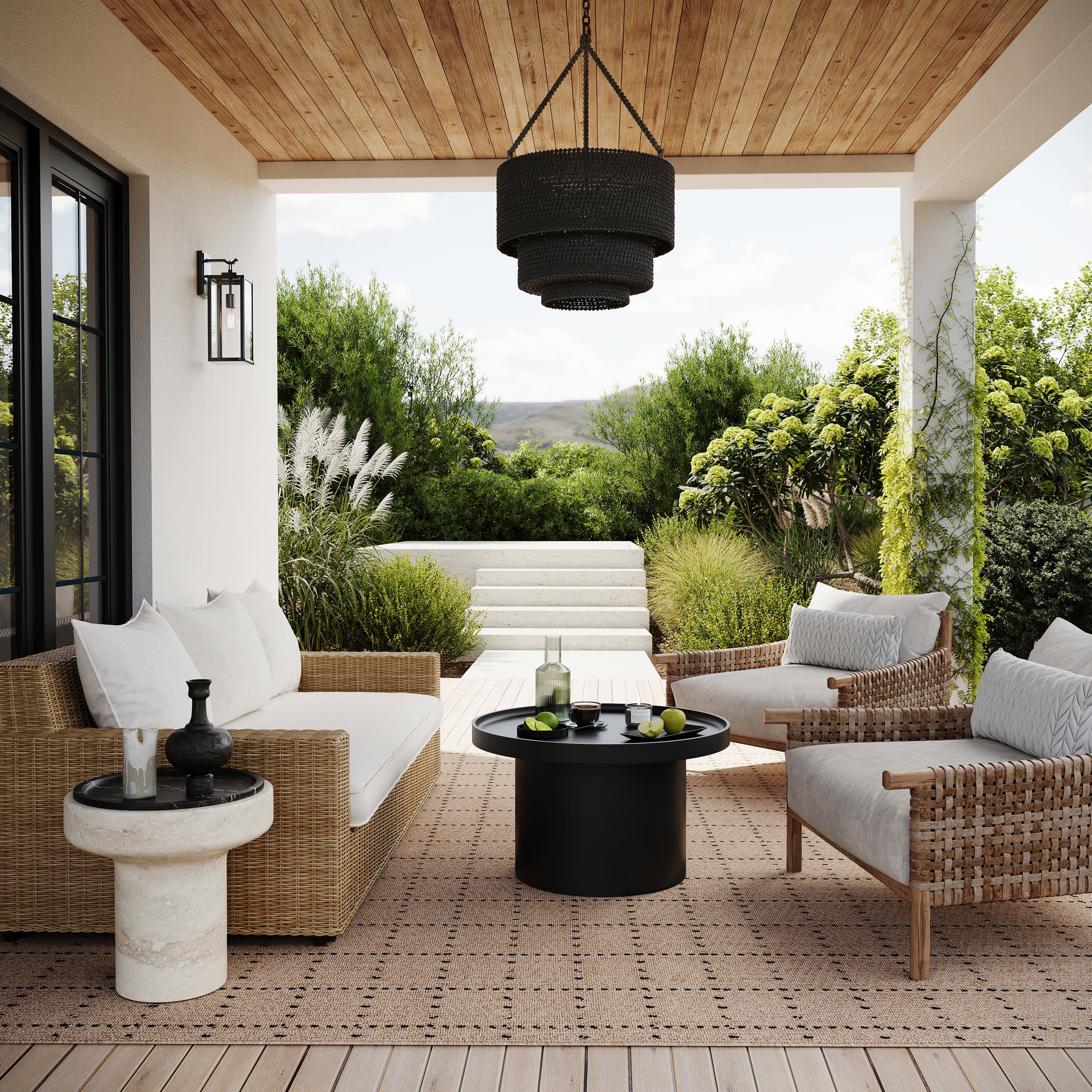 Callista Modern Geometric Indoor/Outdoor Rug | Navy - Image 2
