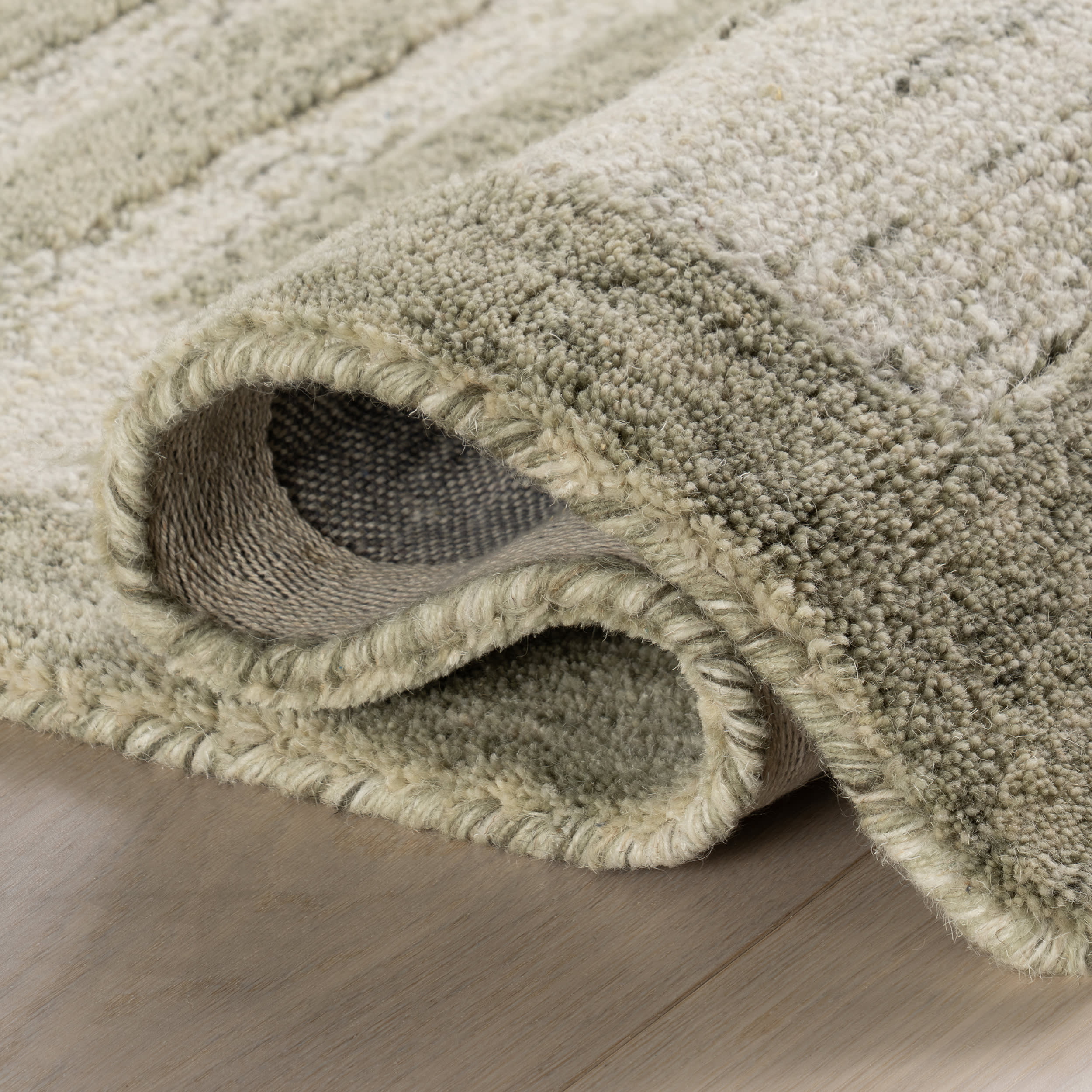 Caly Modern Bordered Wool Rug | Sage Green - Image 8