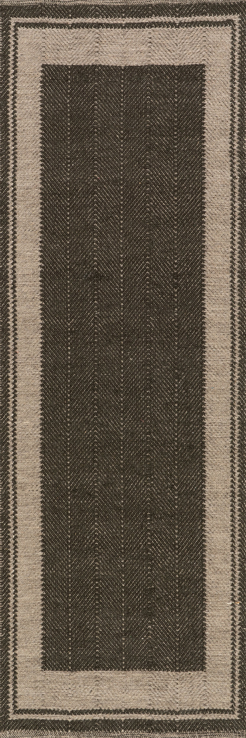 Canon Bordered Wool Rug by Nate Berkus | Charcoal