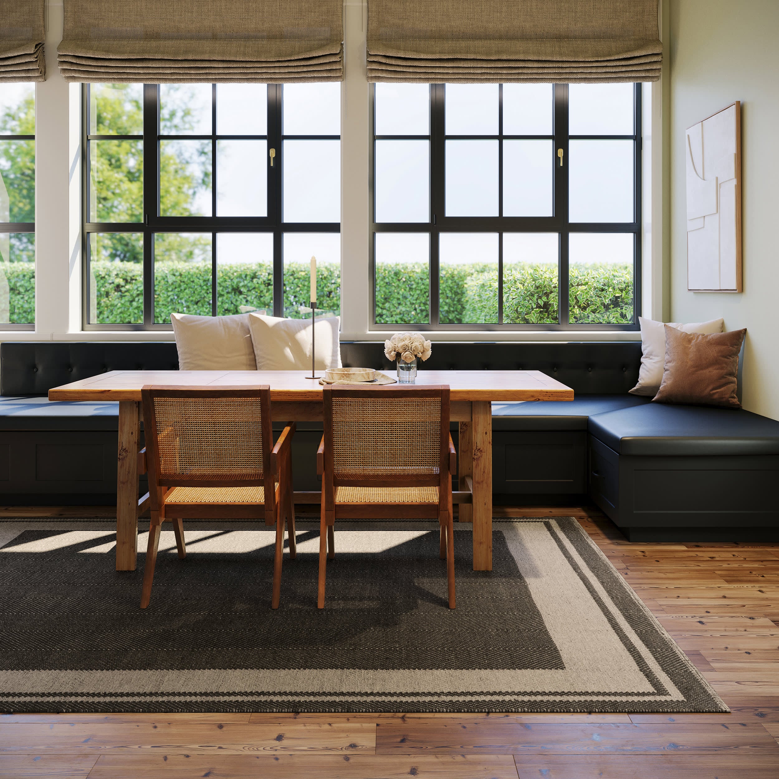 Canon Bordered Wool Rug by Nate Berkus | Charcoal - Image 7