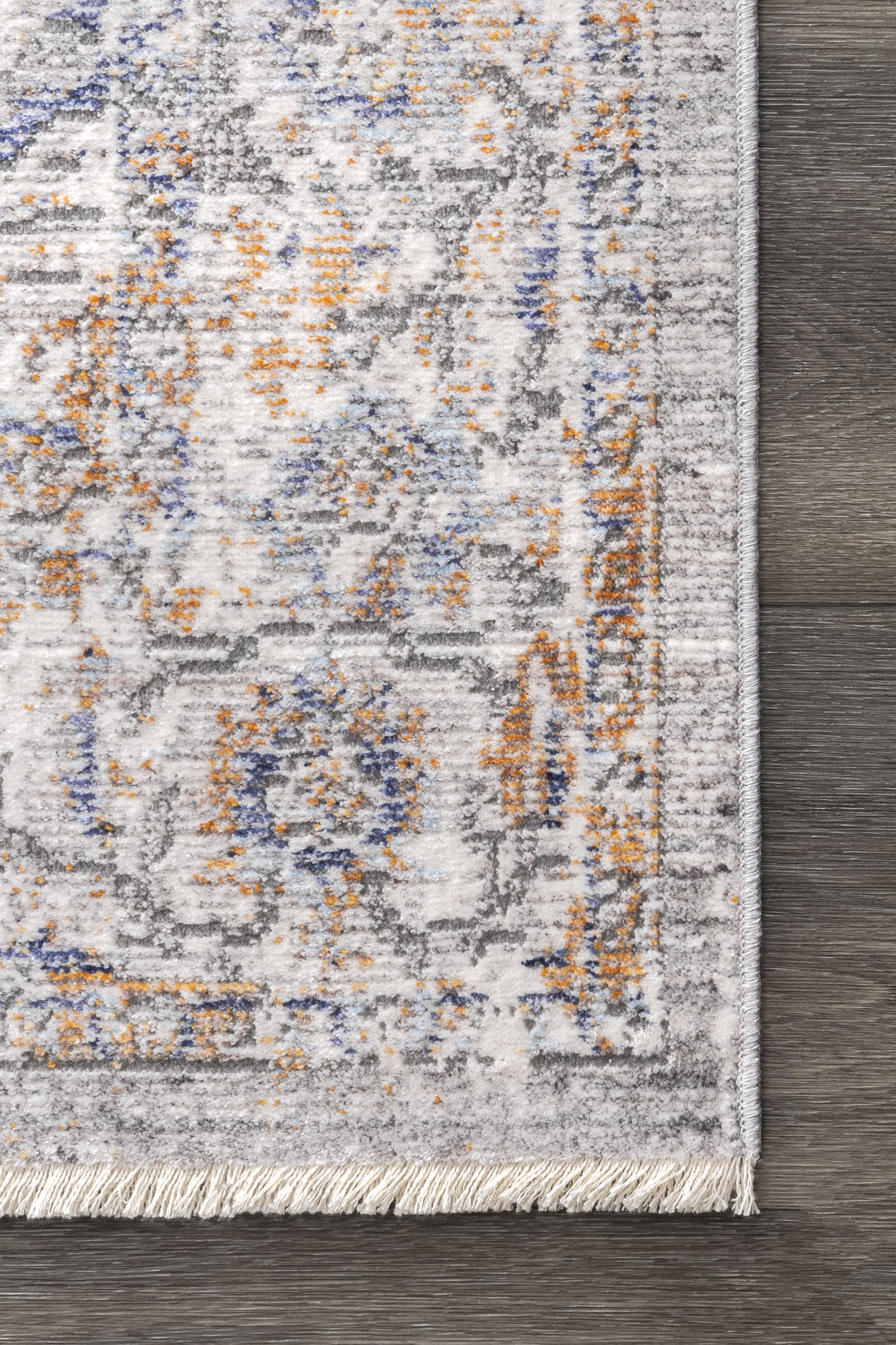 Cardinal Medallion Fringe Rug | Grey - Image 3