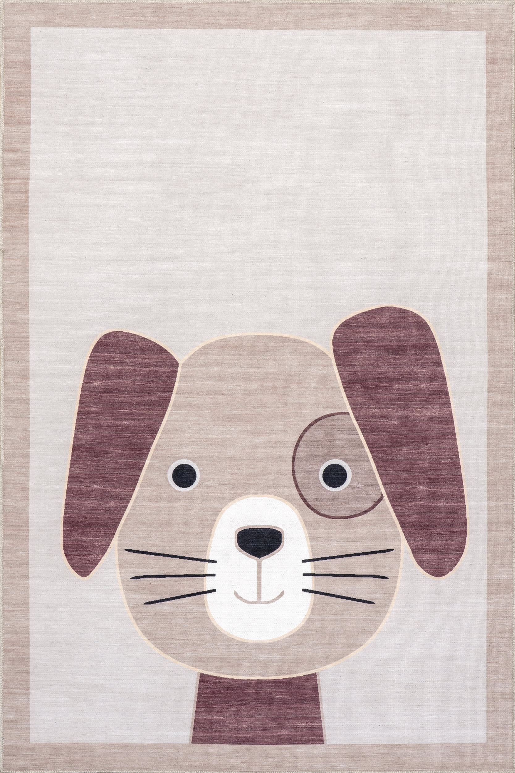 Carley Kids Puppy Washable Rug | Light Grey