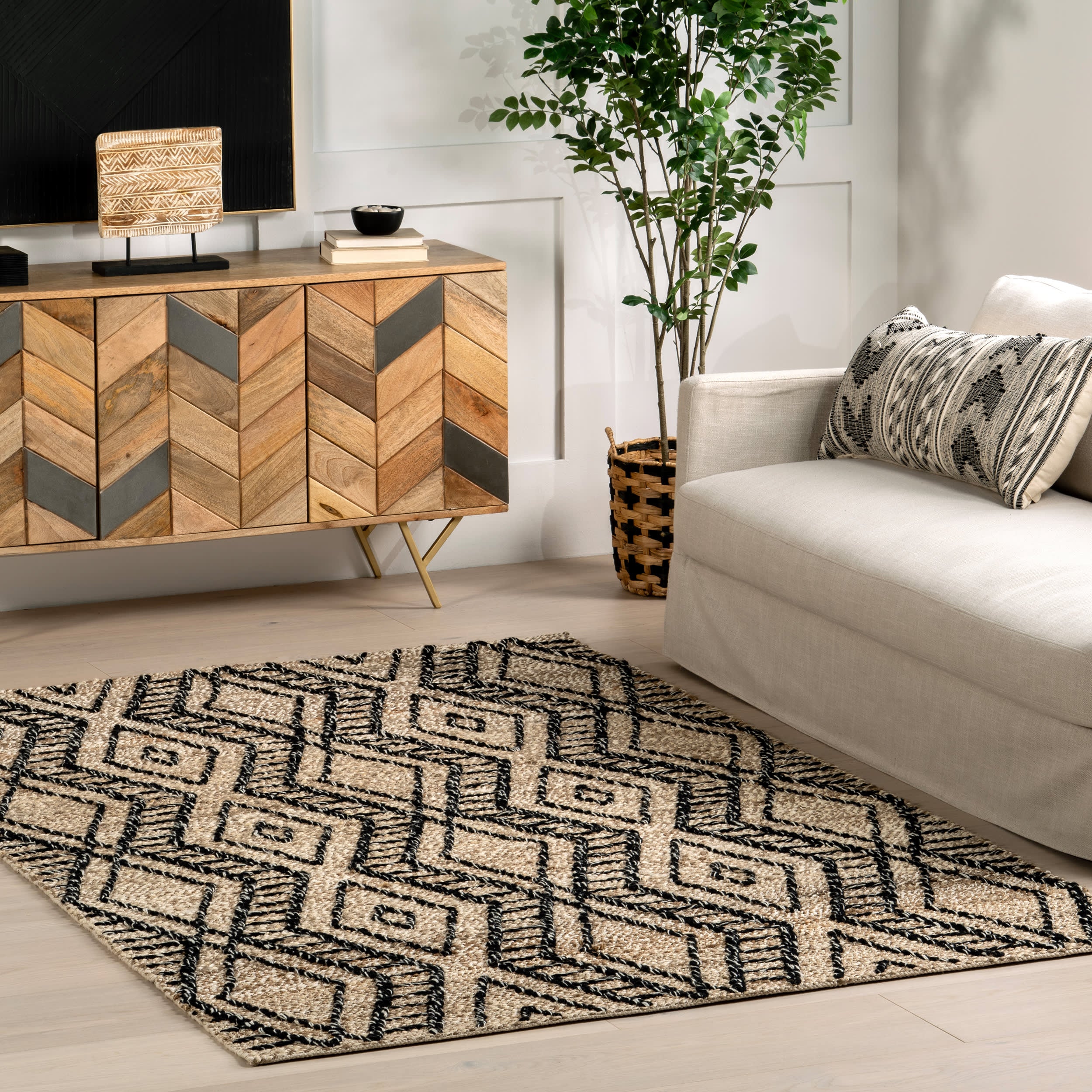 Carolyn Trellis Jute Rug | Light Beige - Image 2