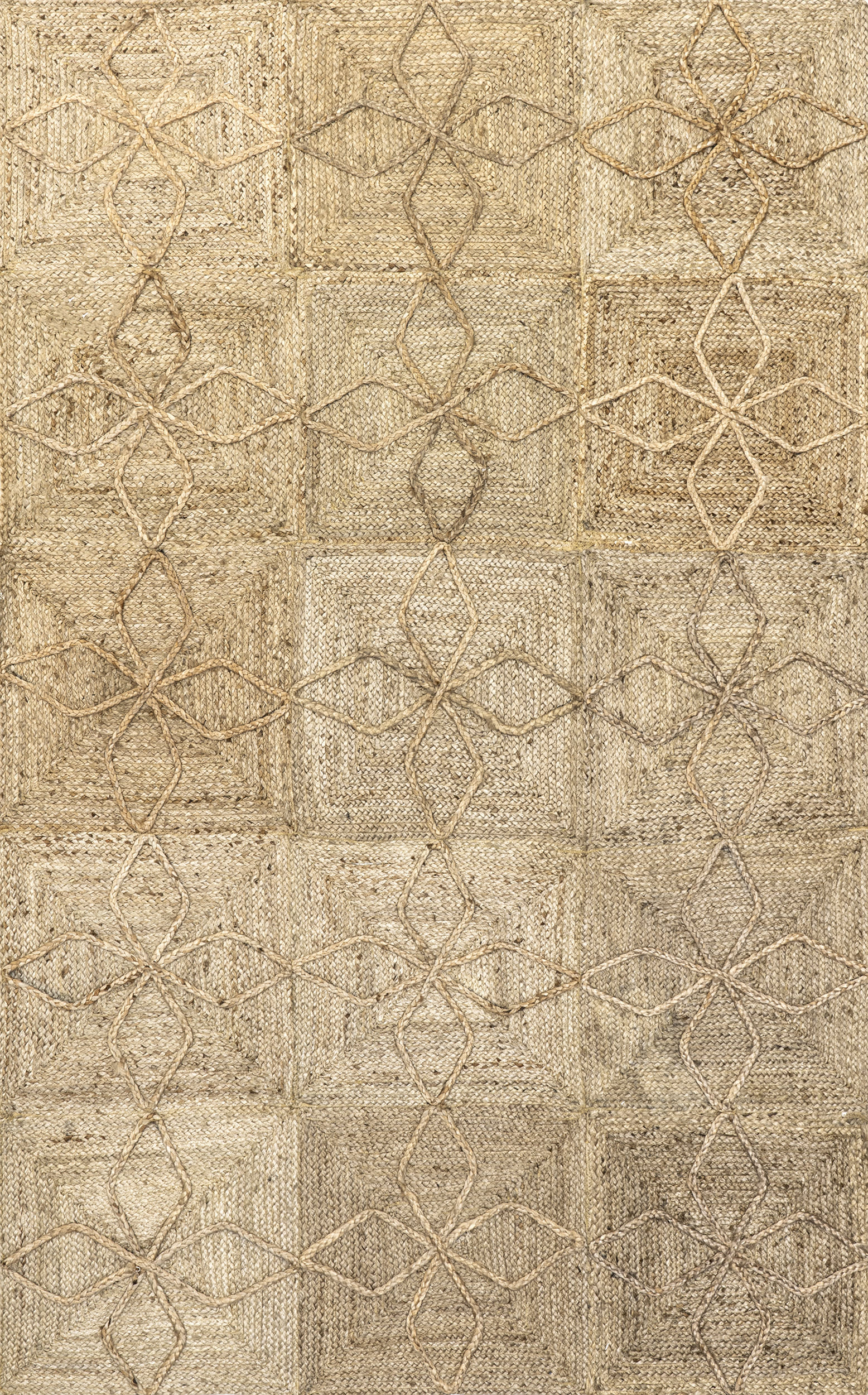 Carree Jute Braided Pinwheel Rug | Natural
