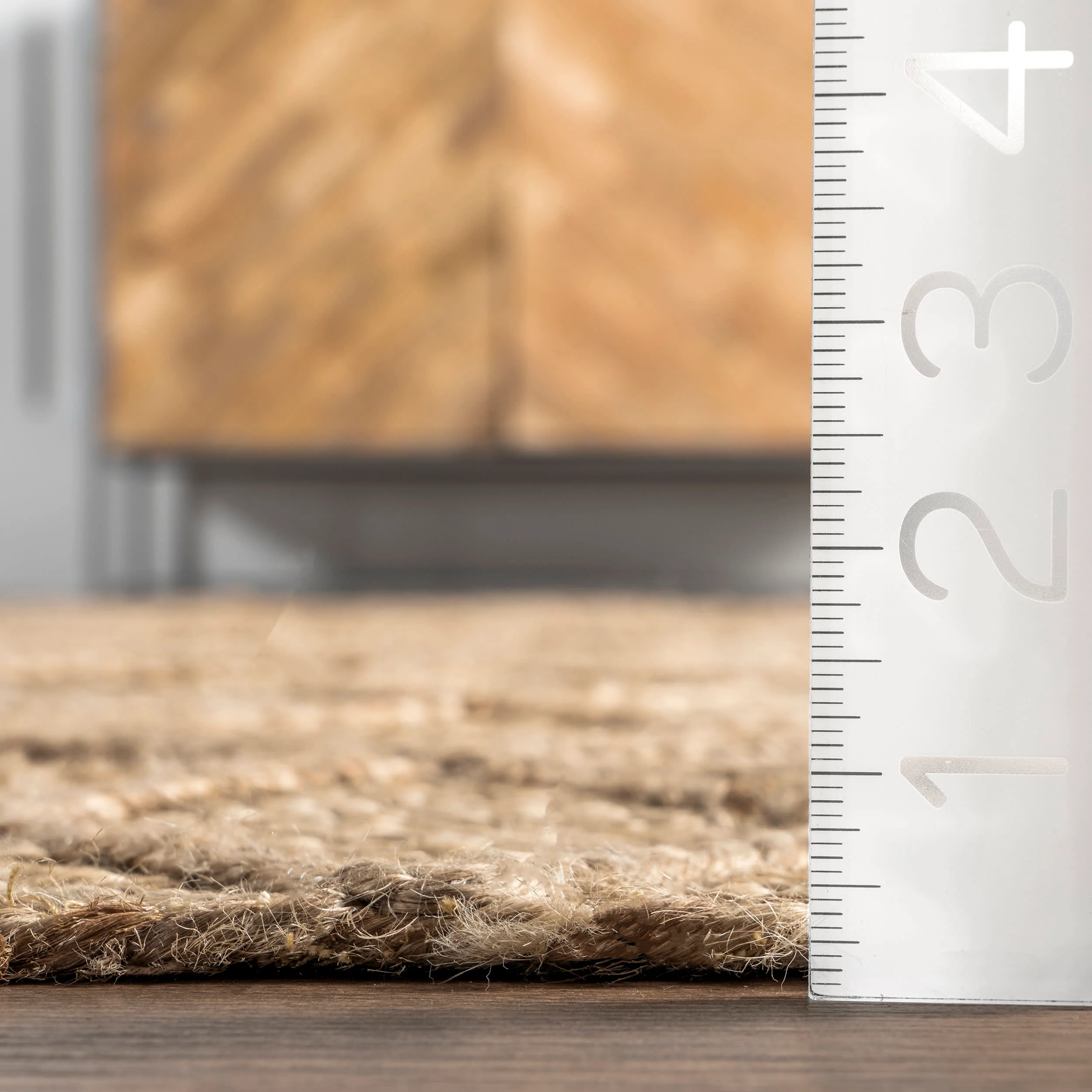 Carree Jute Braided Pinwheel Rug | Natural - Image 5