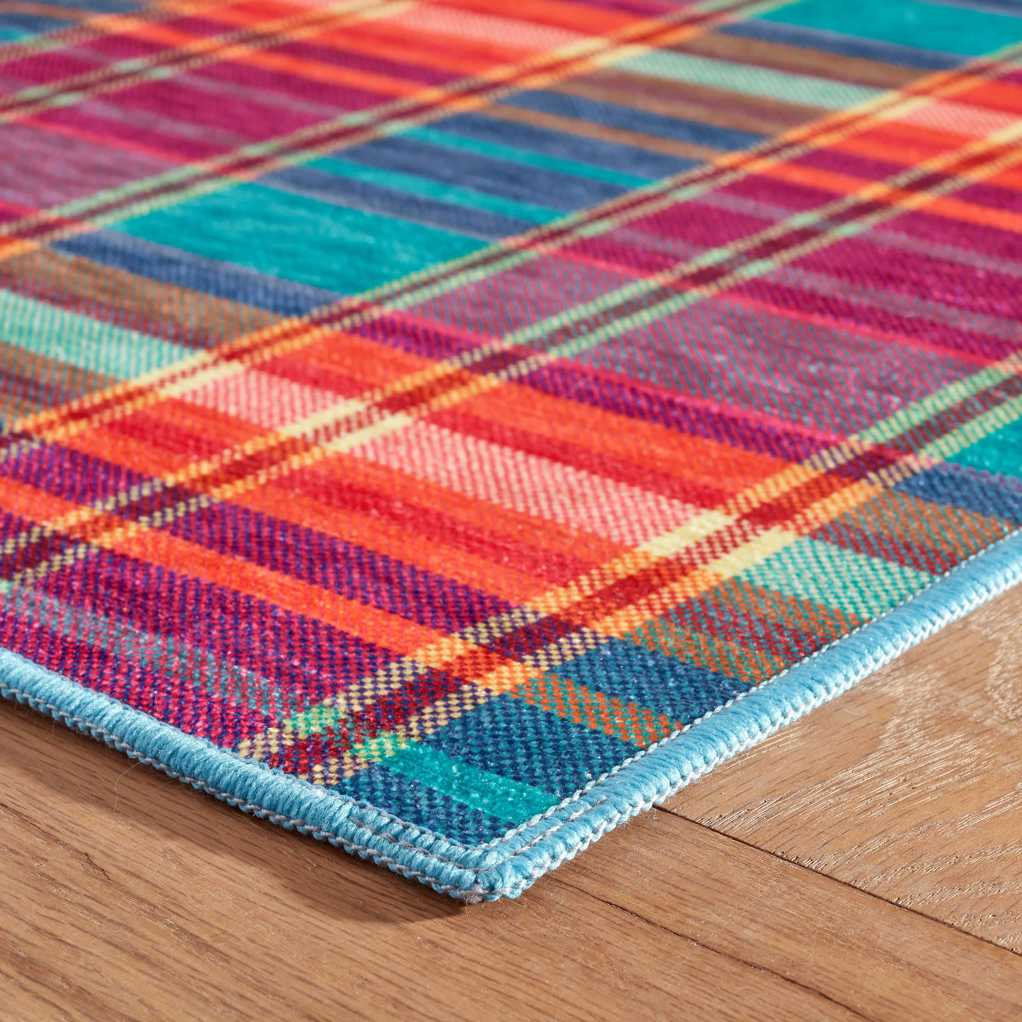 Carter Madras Machine Washable Rug | Multi - Image 5