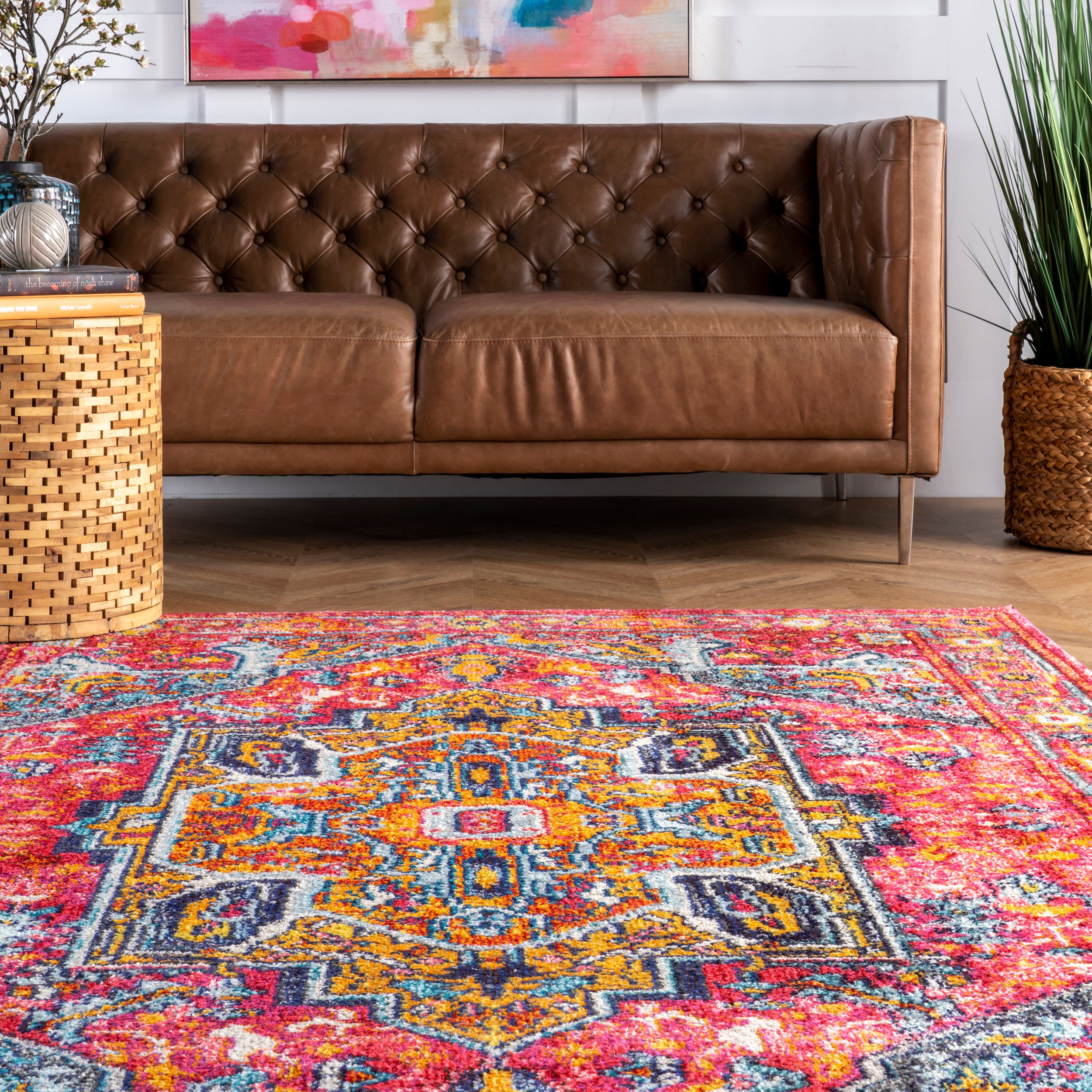 Cartouche Medallion Rug | Pink - Image 4