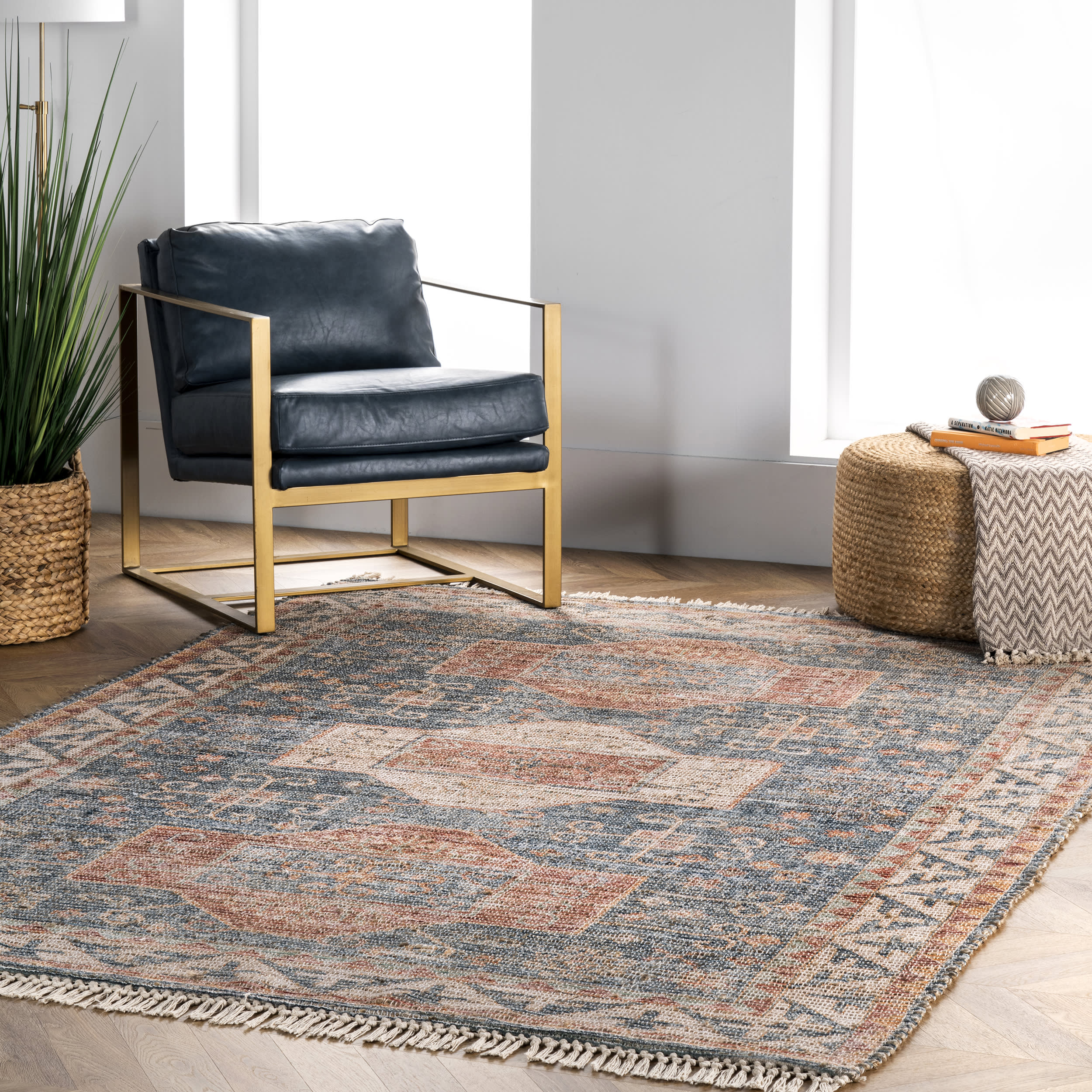 Cartouche Medallion Tassel Rug | Multicolor - Image 2