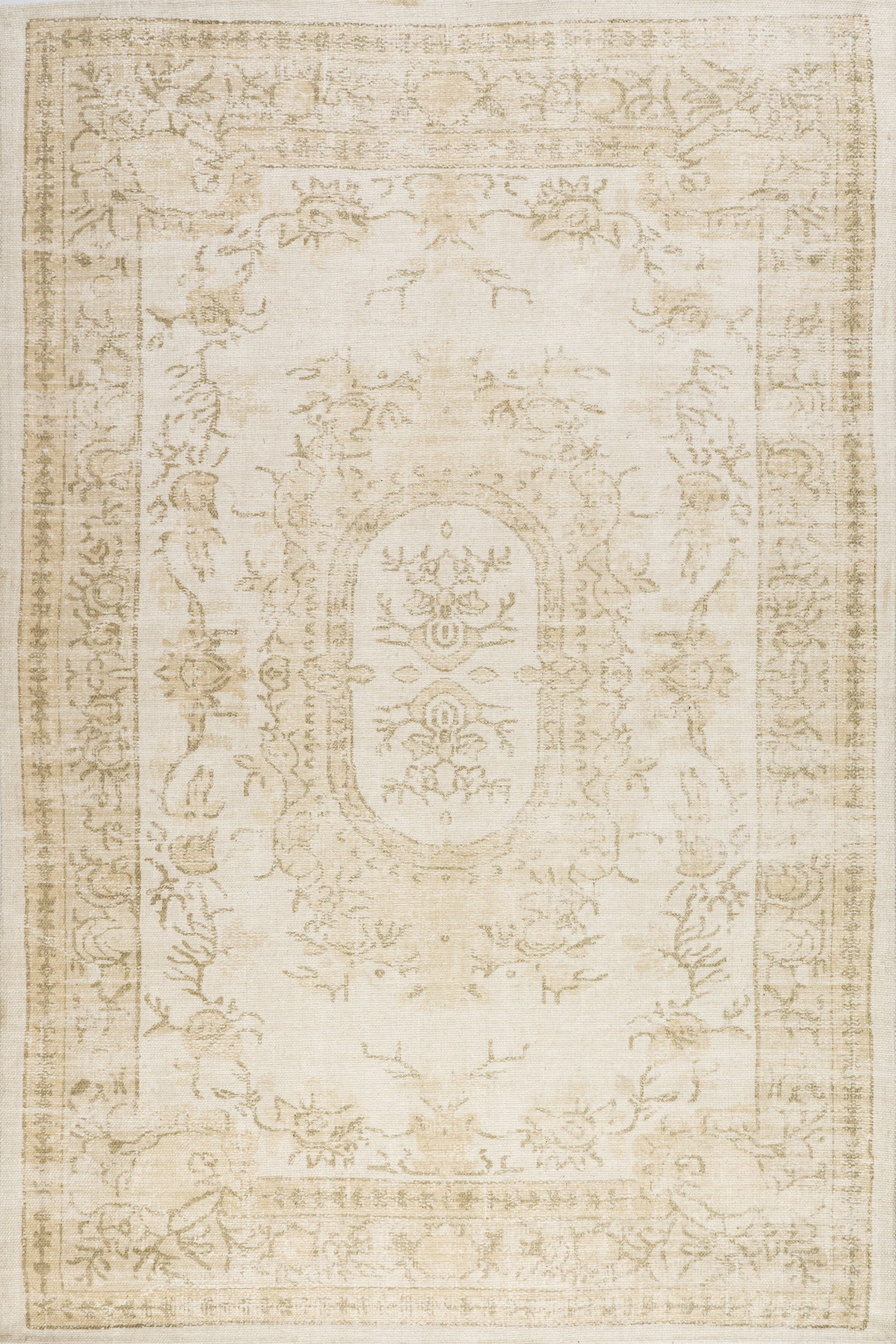 Castellan Medallion Wool and Cotton Rug | Beige