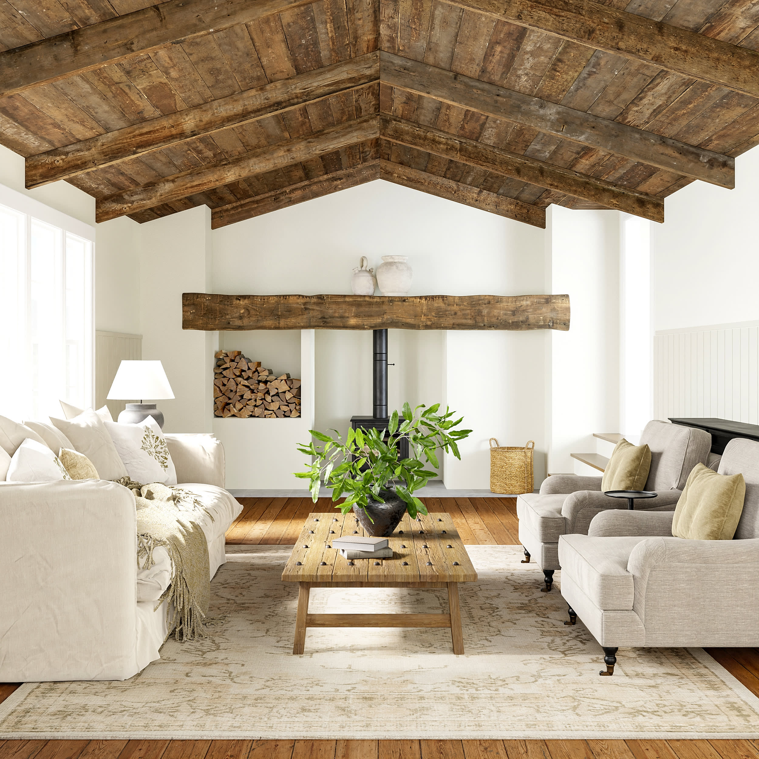 Castellan Medallion Wool and Cotton Rug | Beige - Image 2